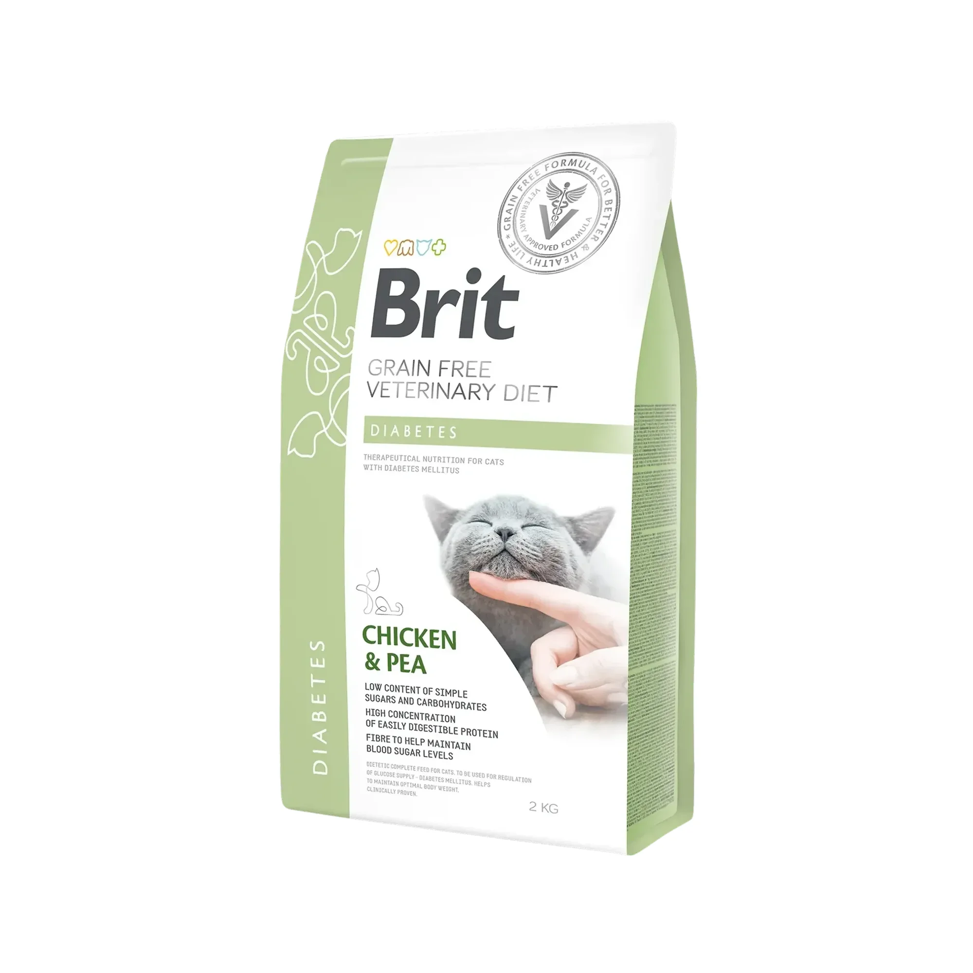 Brit Care Brit Care GF Veterinary Diet Diabetes Diyabet Hastalığı olan Kediler için Tahılsız Kedi Maması 2 KG