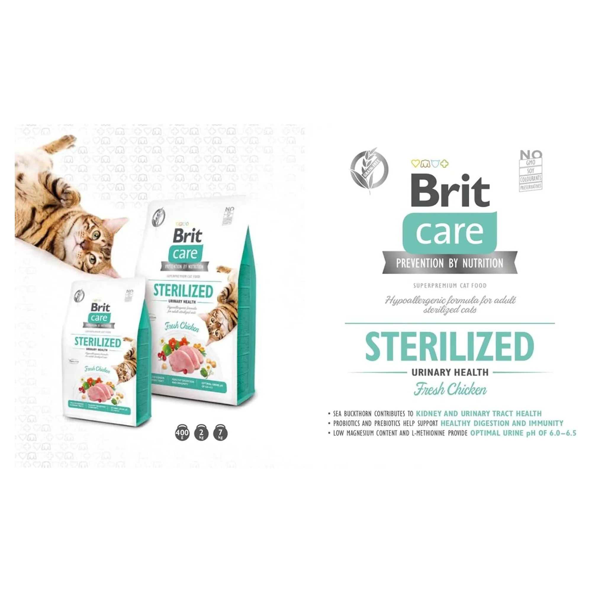 Brit Care Grain-Free Sterilized Urinary Health Taze Tavuklu Kısırlaştırılmış Yetişkin Kedi Maması 2 KG — 2 kg — Görsel 2