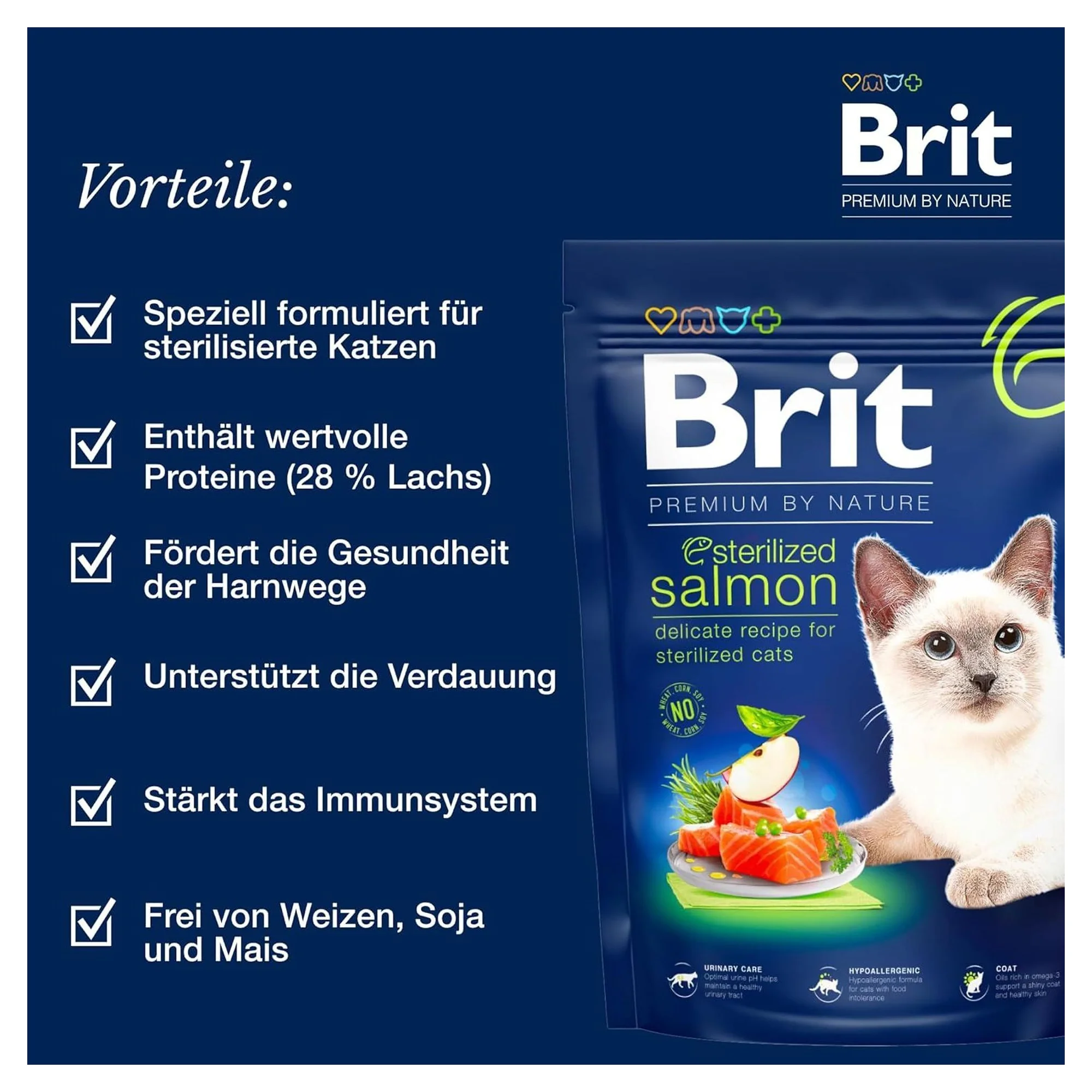Brit Care Brit Premium By Nature Somonlu Kısırlaştırılmış Yetişkin Kedi Maması 8 KG — 8.1 kg — Görsel 2