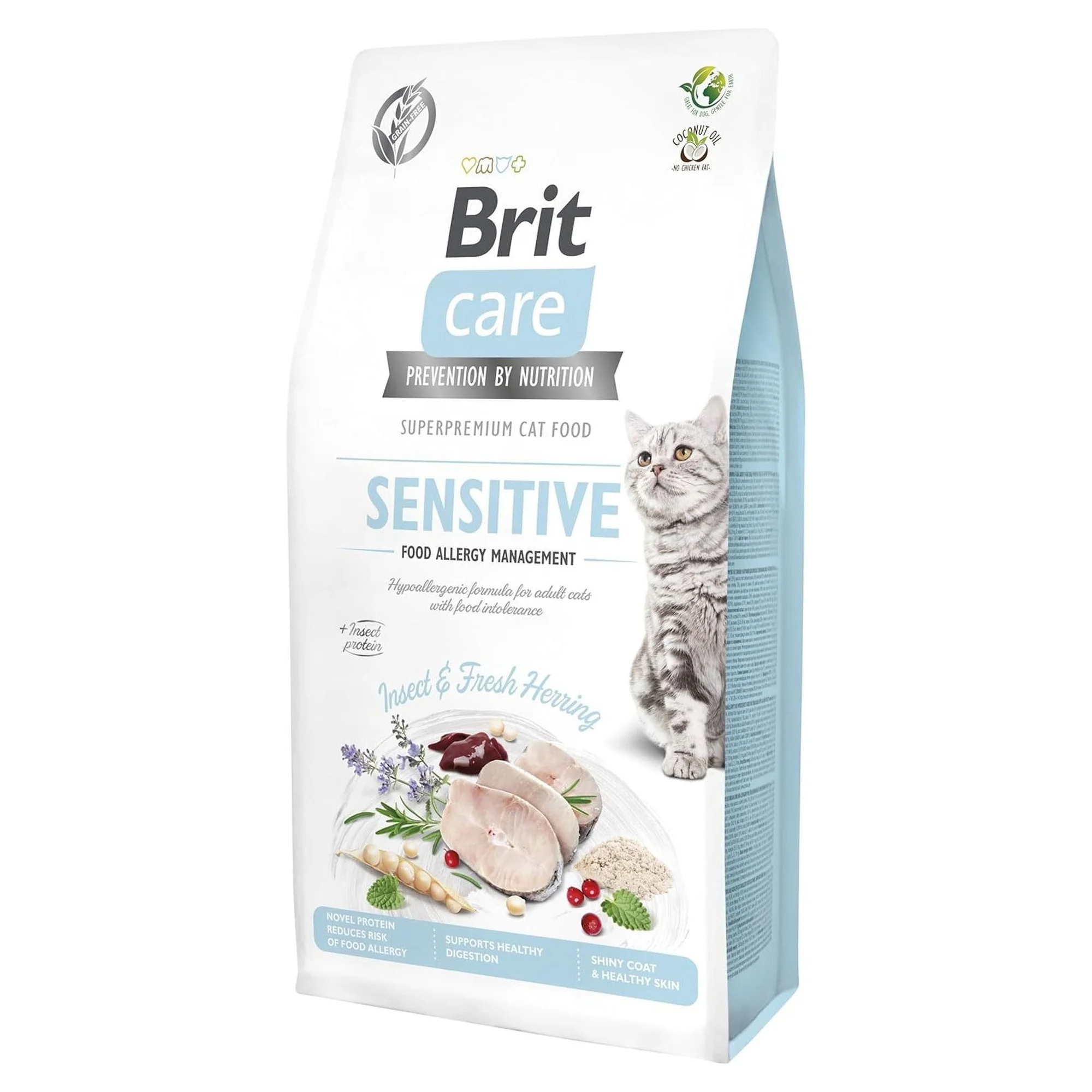 Brit Care Grain-Free Sensitive Food Allergy Böcek ve Taze Ringalı Hassas Sindirim Yetişkin Kedi Maması 7 KG