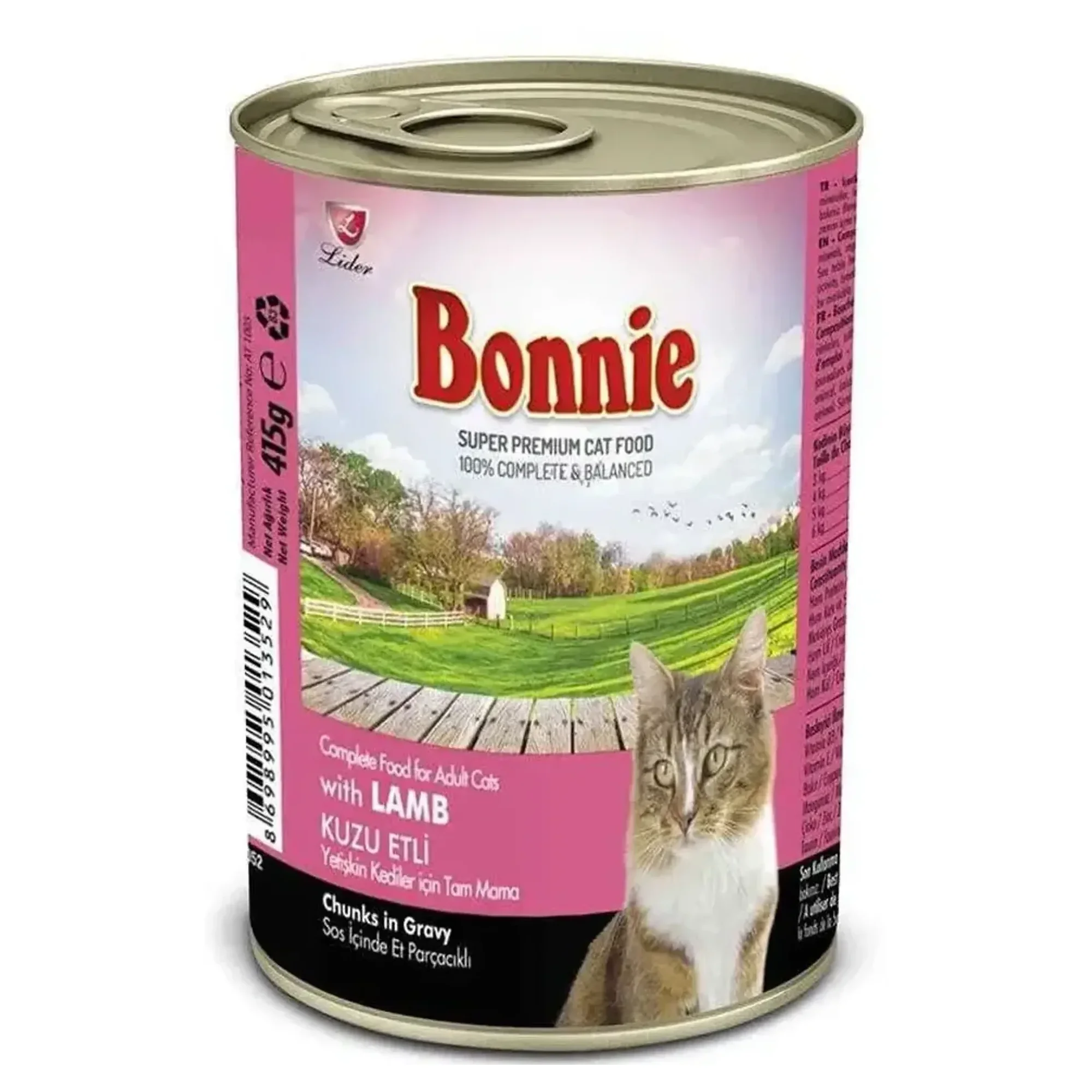 Bonnie Bonnie Sos içinde Et Parçacıklı Kuzu Etli Yetişkin Kedi Maması 400 G