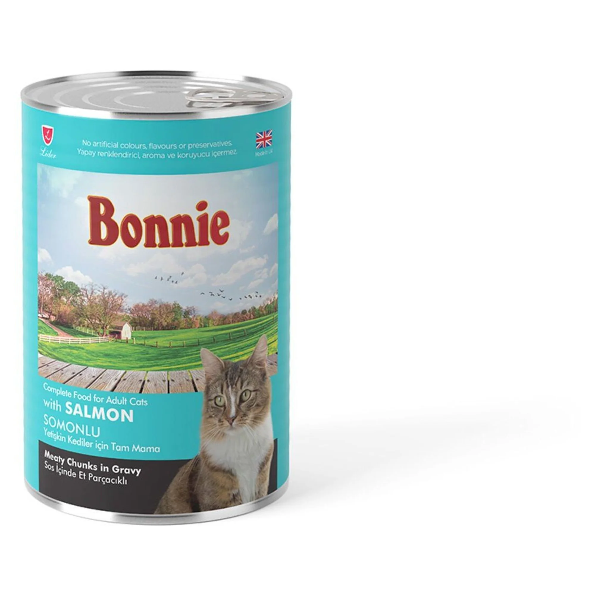 Bonnie Bonnie Sos içinde Et Parçacıklı Somonlu Yetişkin Kedi Maması 400 G