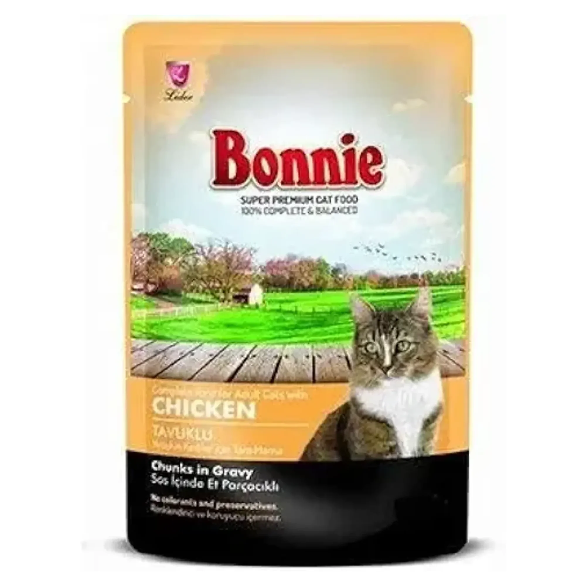 Bonnie Pouch Tavuklu Yetişkin Kedi Yaş Maması 85 G