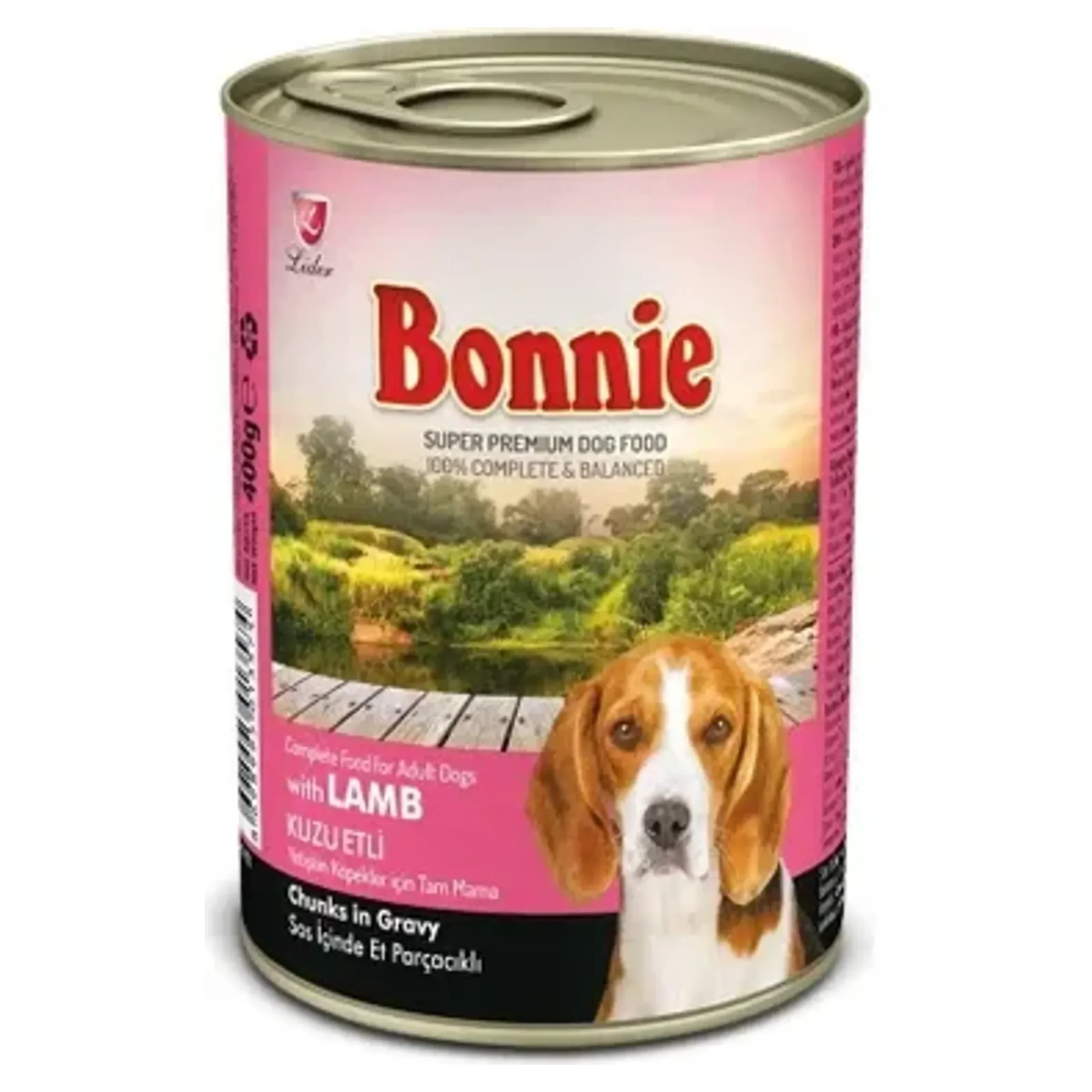 Bonnie Sos içinde Et Parçacıklı Kuzu Etli Yetişkin Köpek Maması 400 G