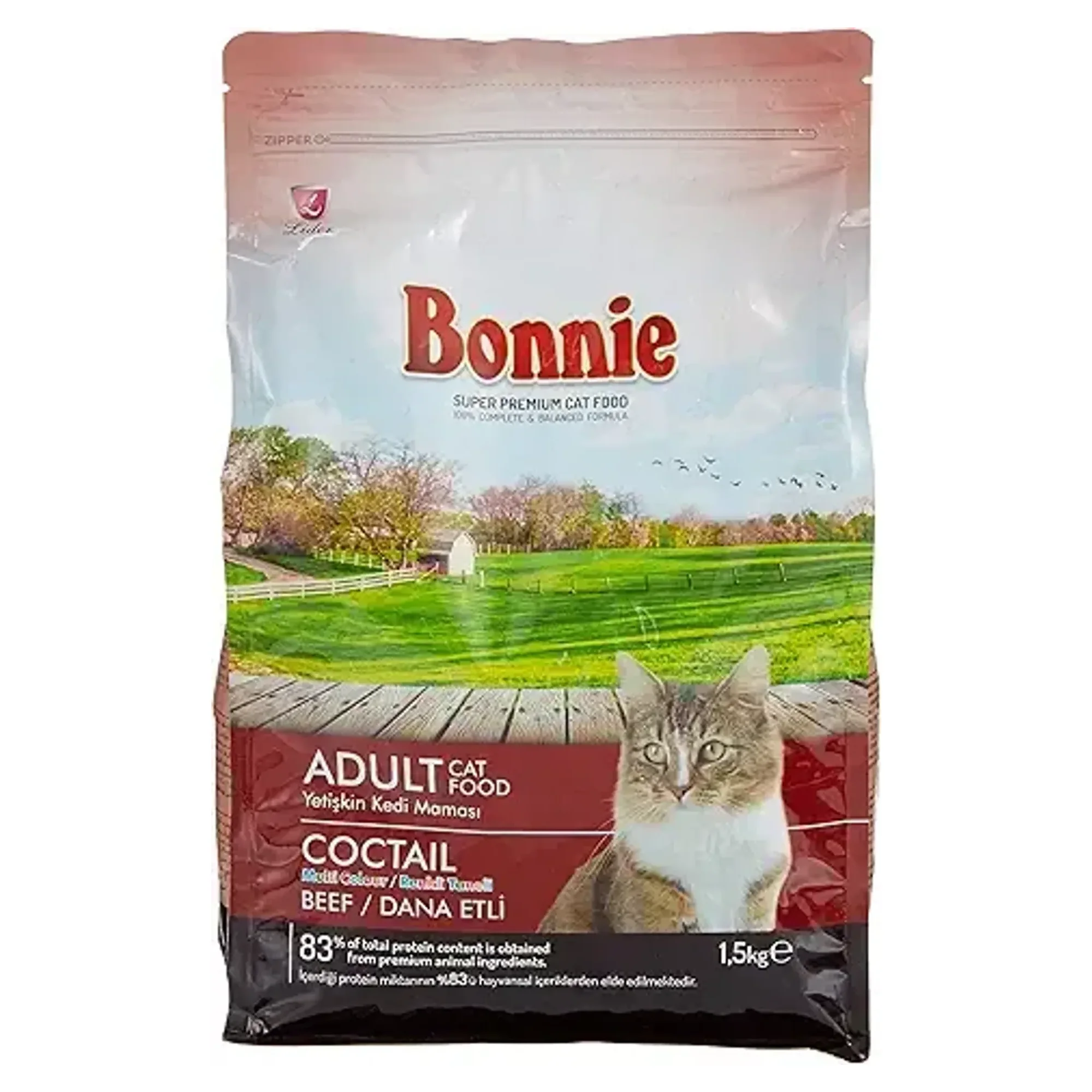 Bonnie Bonnie Multicolor Dana Etli Yetişkin Kedi Maması 1.5 KG