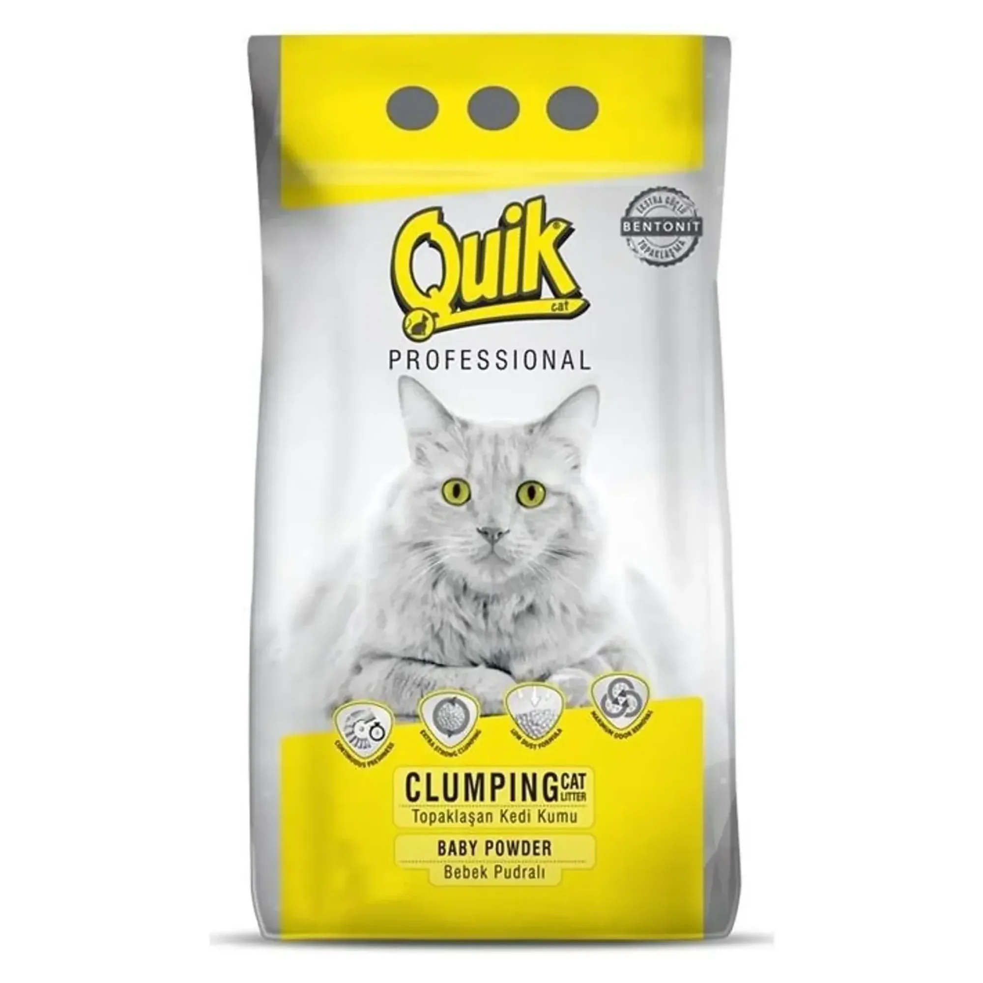 Quik Bentonit Pudra Kokulu İnce Kedi Kumu 5 L