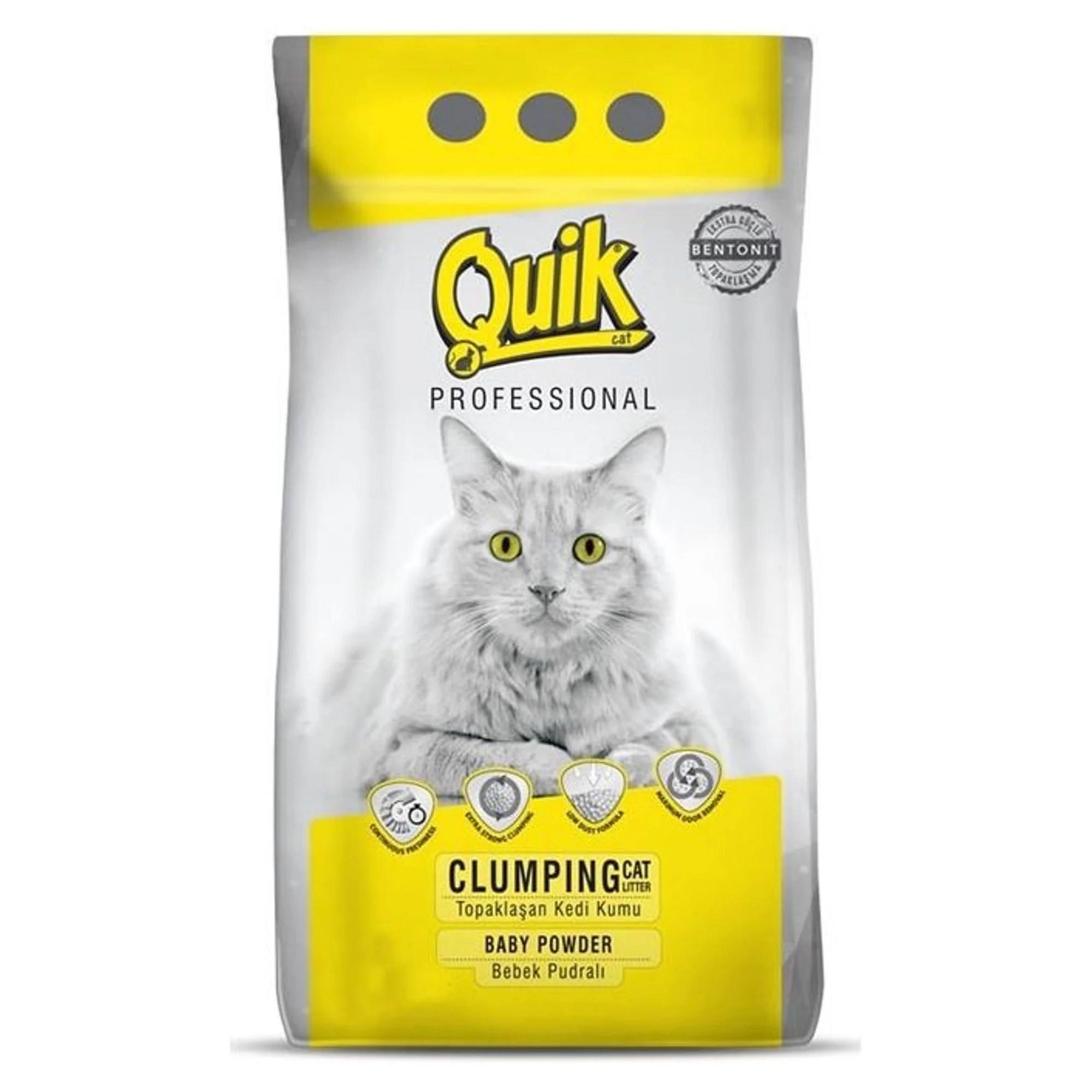 Quik Quik Bentonit Pudra Kokulu İnce Kedi Kumu 5 L
