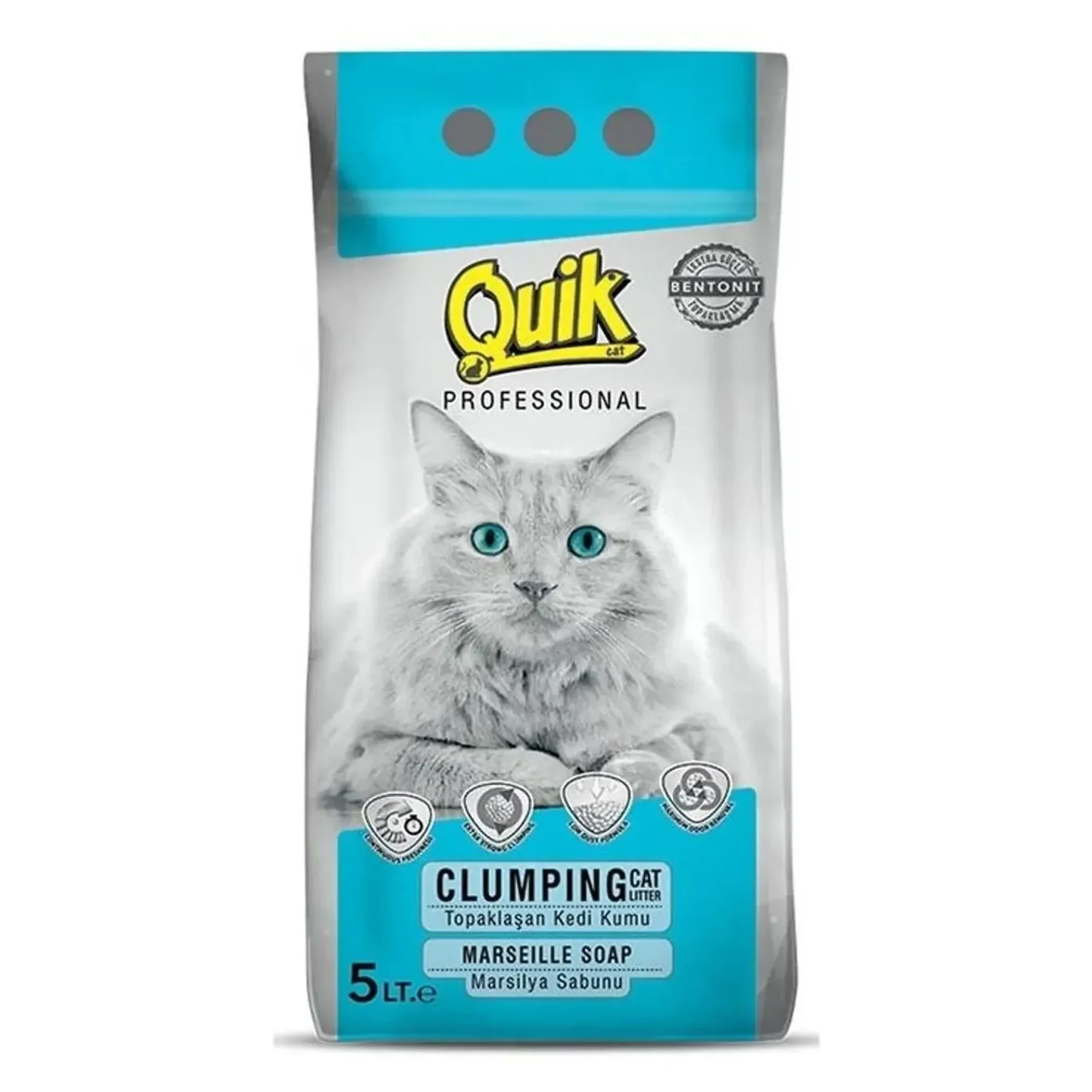 Quik Bentonit Marsilya Sabunlu İnce Kedi Kumu 5 L