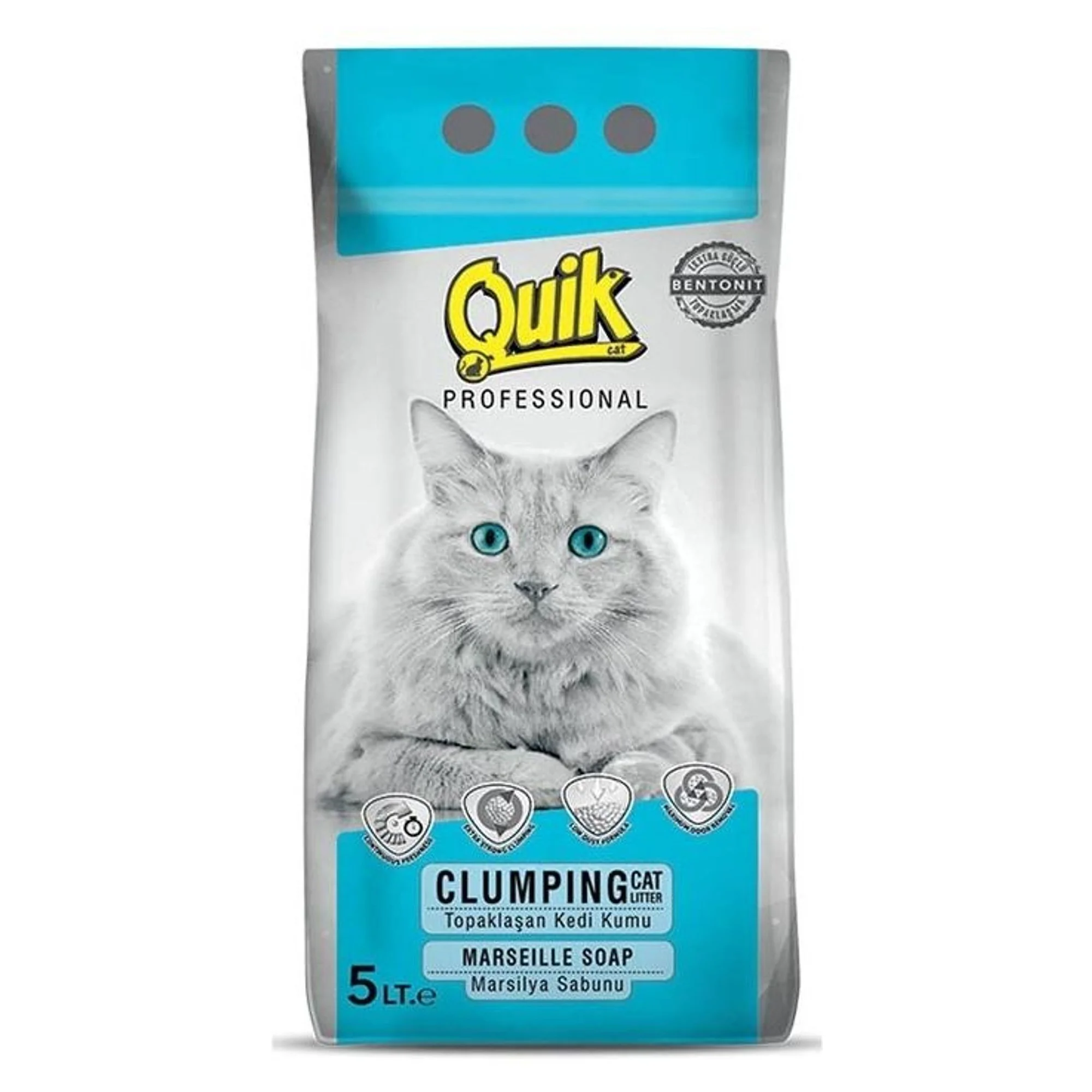 Quik Quik Bentonit Marsilya Sabunlu İnce Kedi Kumu 5 L