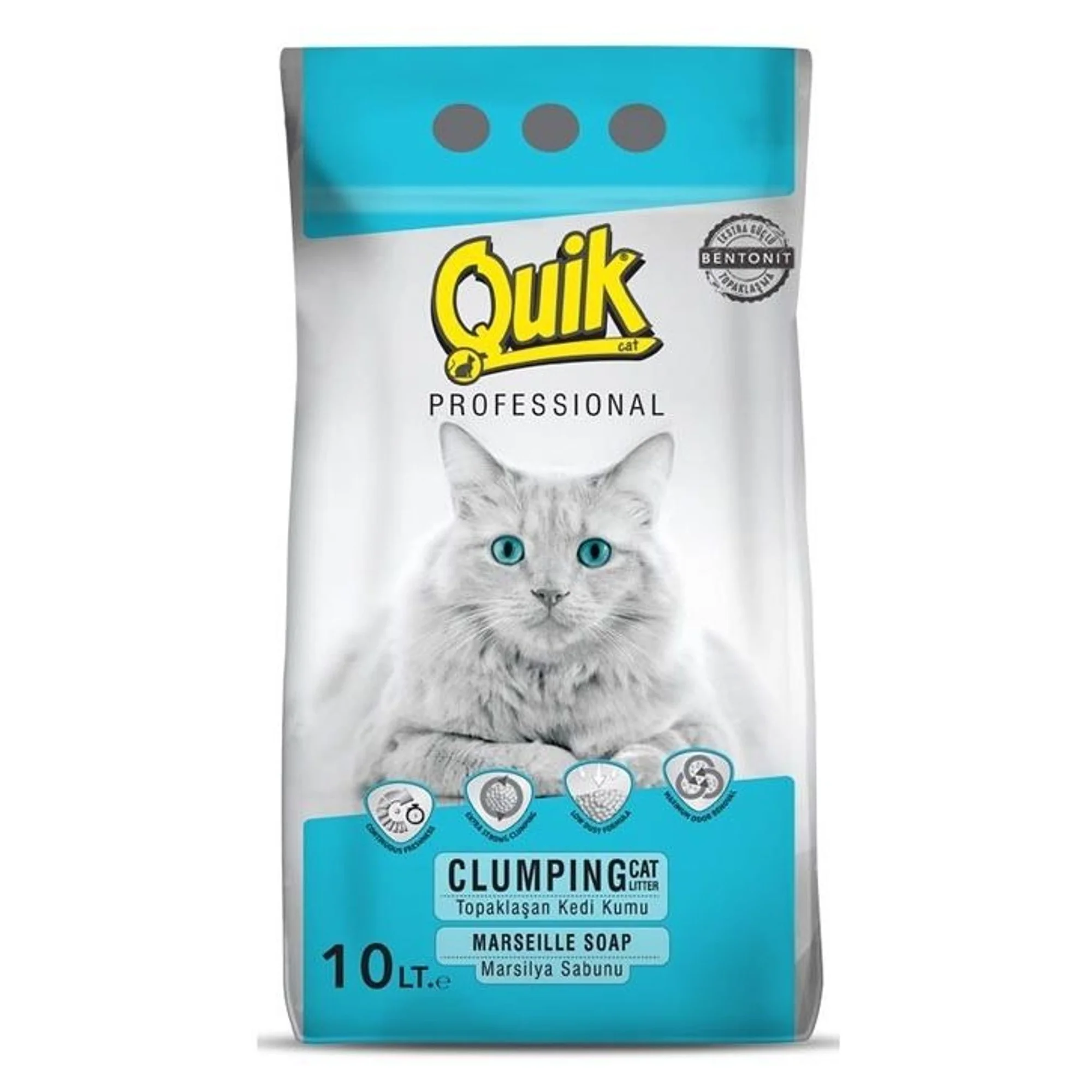 Quik Quik Bentonit Marsilya Sabunlu İnce Kedi Kumu 10 L