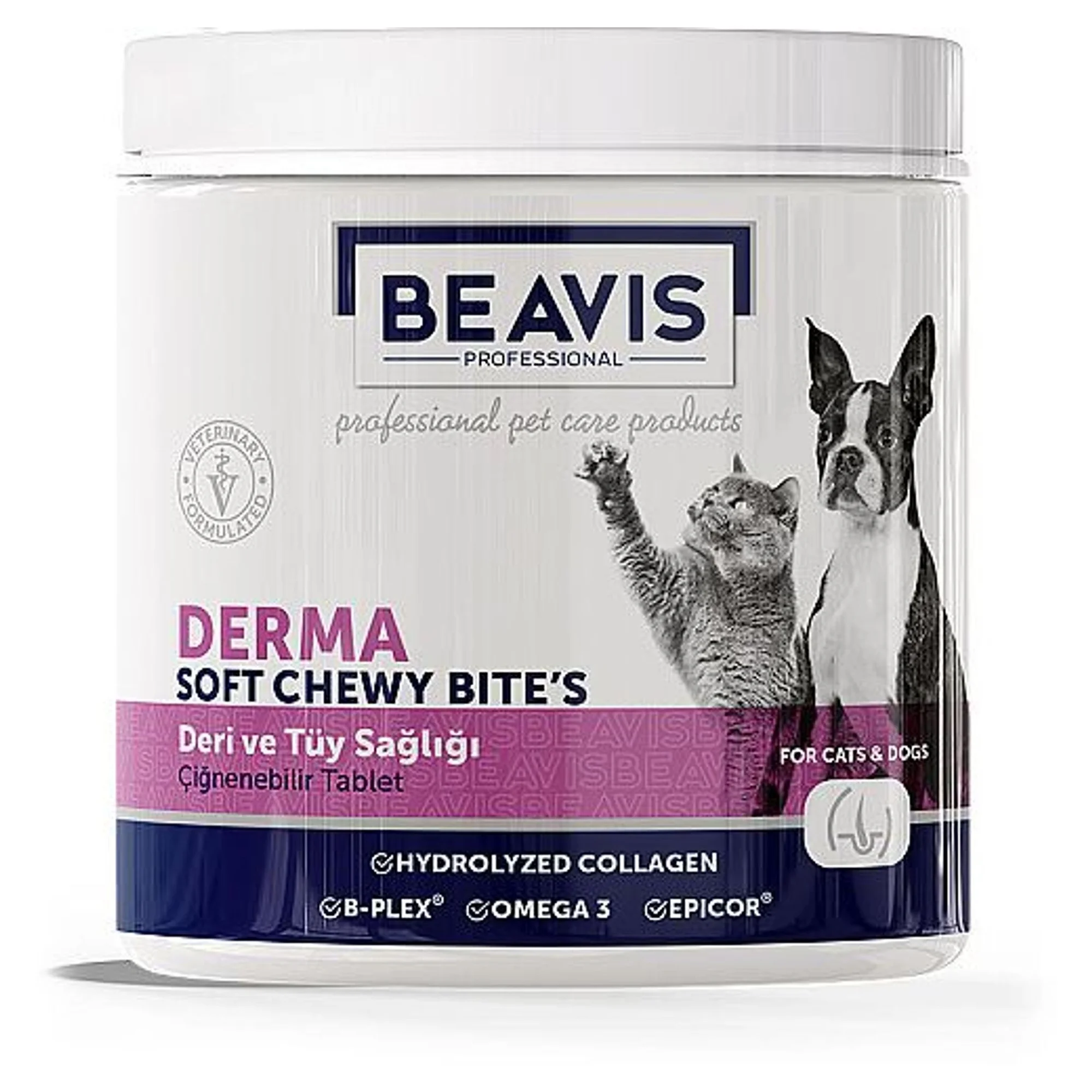 Beavis Beavis Derma Deri ve Tüy Sağlığı Destekleyici Çiğnenebilir Kedi ve Köpek Takviyesi 105 G