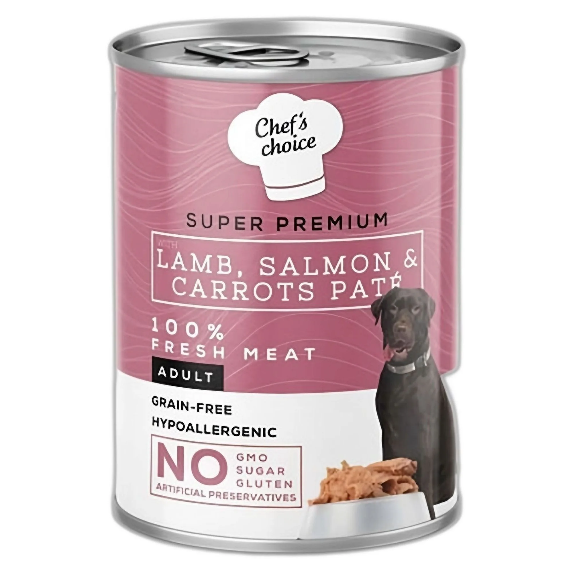 Chef's Choice Chef's Choice Tahılısz Havuçlu Somonlu ve Kuzu Etli Ezme Yetişkin Köpek Konservesi 400 G