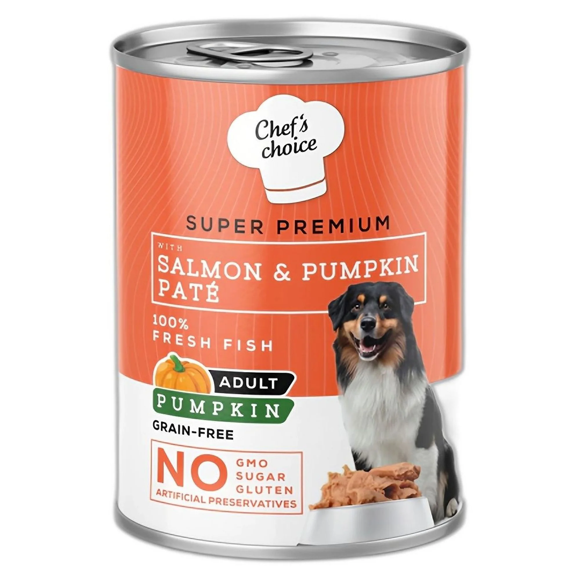 Chef's Choice Tahılsız Somonlu ve Bal Kabaklı Ezme Yetişkin Köpek Konservesi 400G