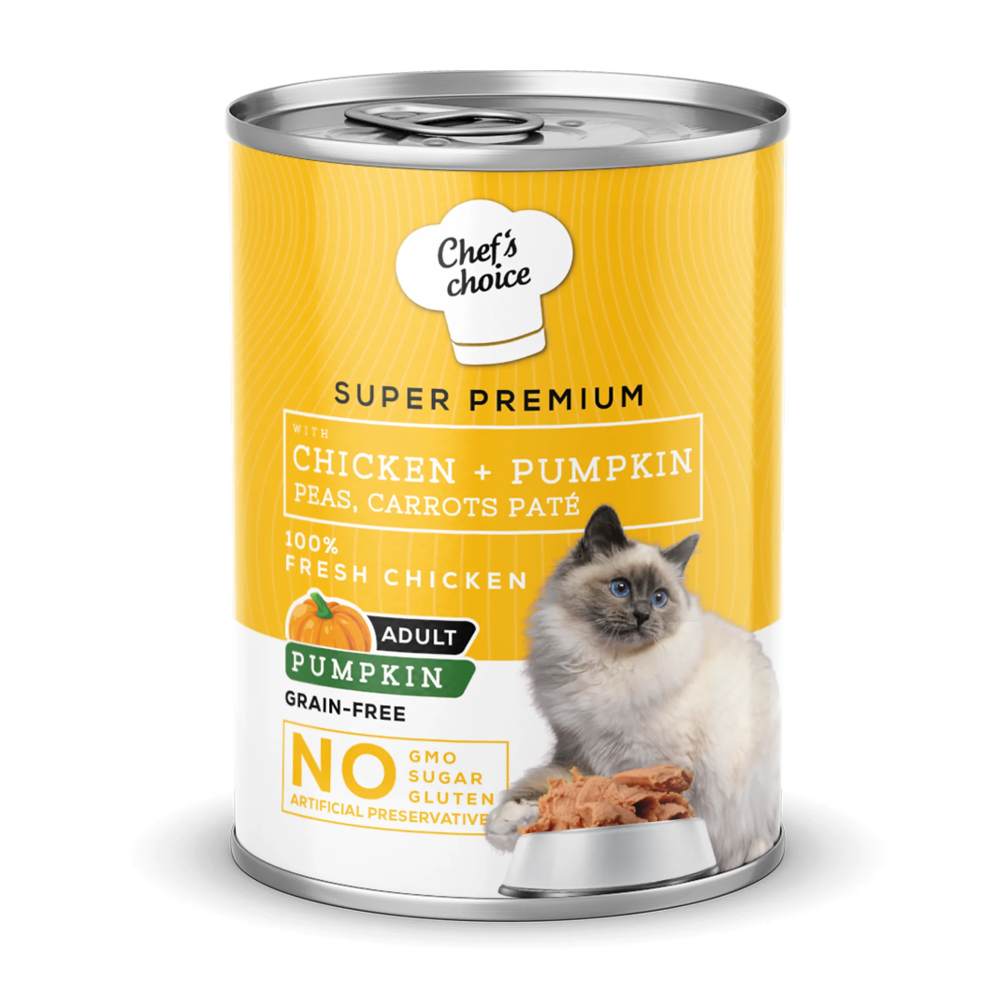 Chef's Choice Chef's Choice Tahılsız Tavuklu ve Bal Kabaklı Ezme Yetişkin Kedi Konservesi 400G