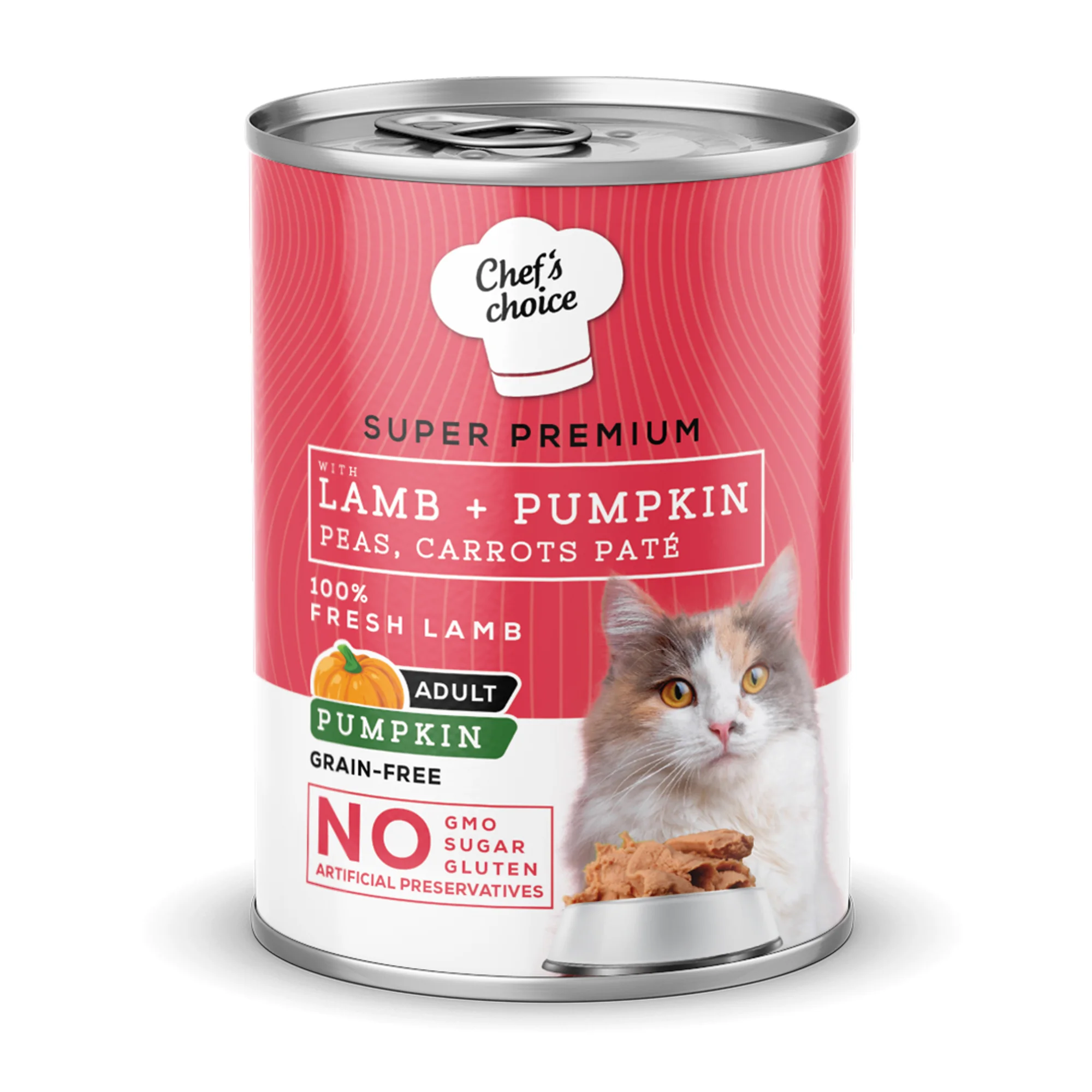 Chef's Choice Chef's Choice Tahılsız Kuzu Etli ve Bal Kabaklı Ezme Yetişkin Kedi Konservesi 400G