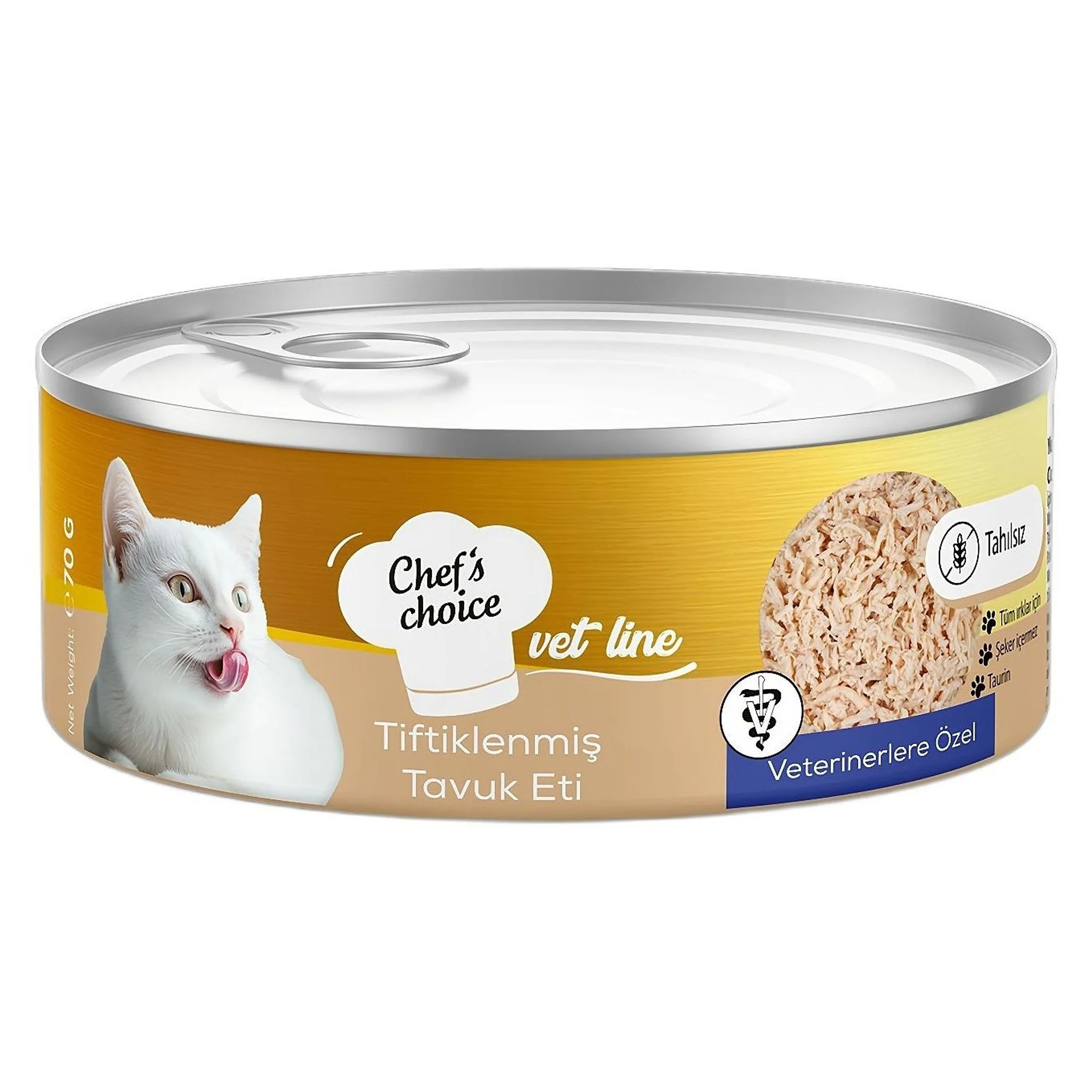 Chef's Choice Vet Line Tiftiklenmiş Tavuk Etli Yetişkin Kedi Konservesi 70G