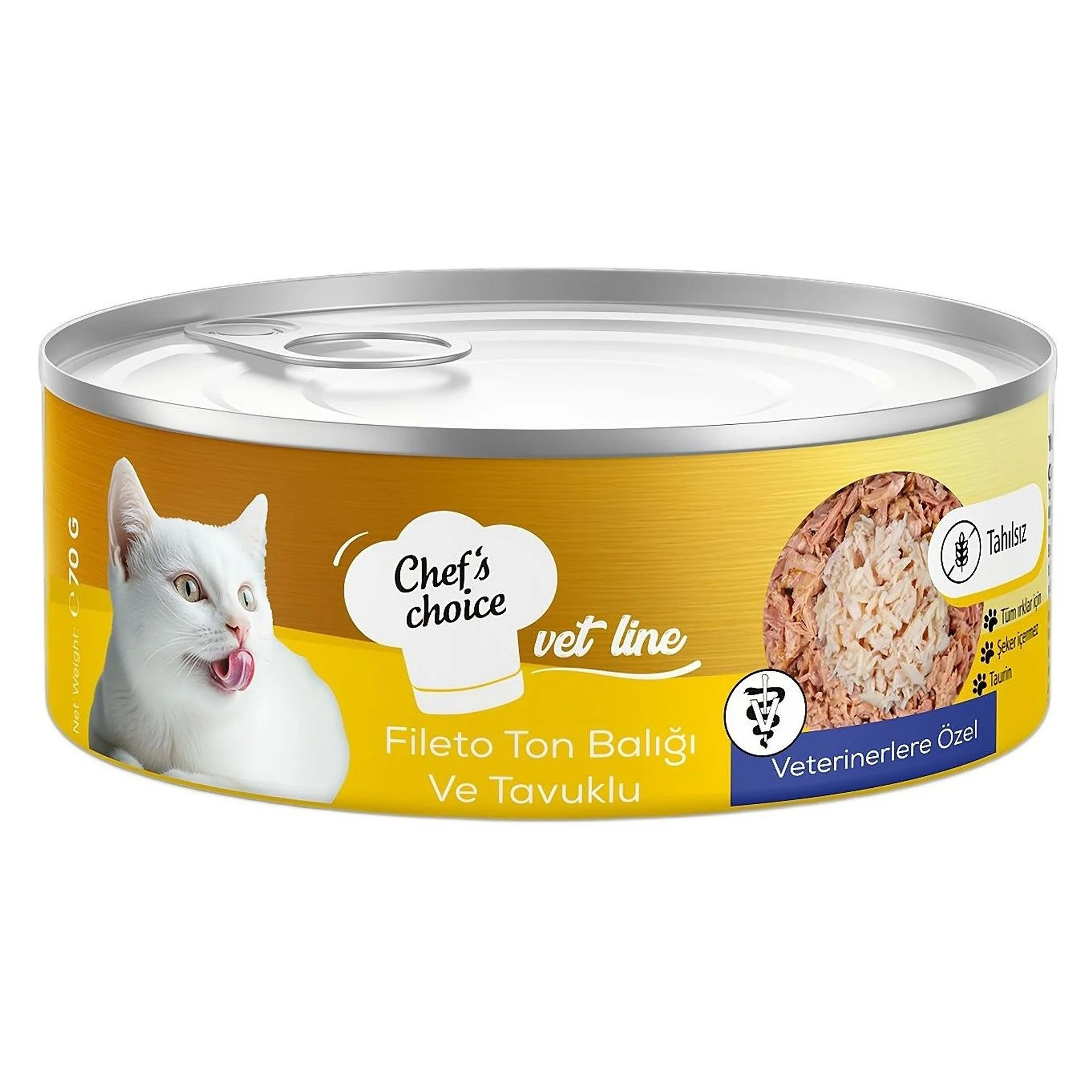 Chef's Choice Vet Line Fileto Ton Balıklı ve Tavuk Etli Yetişkin Kedi Maması 70G
