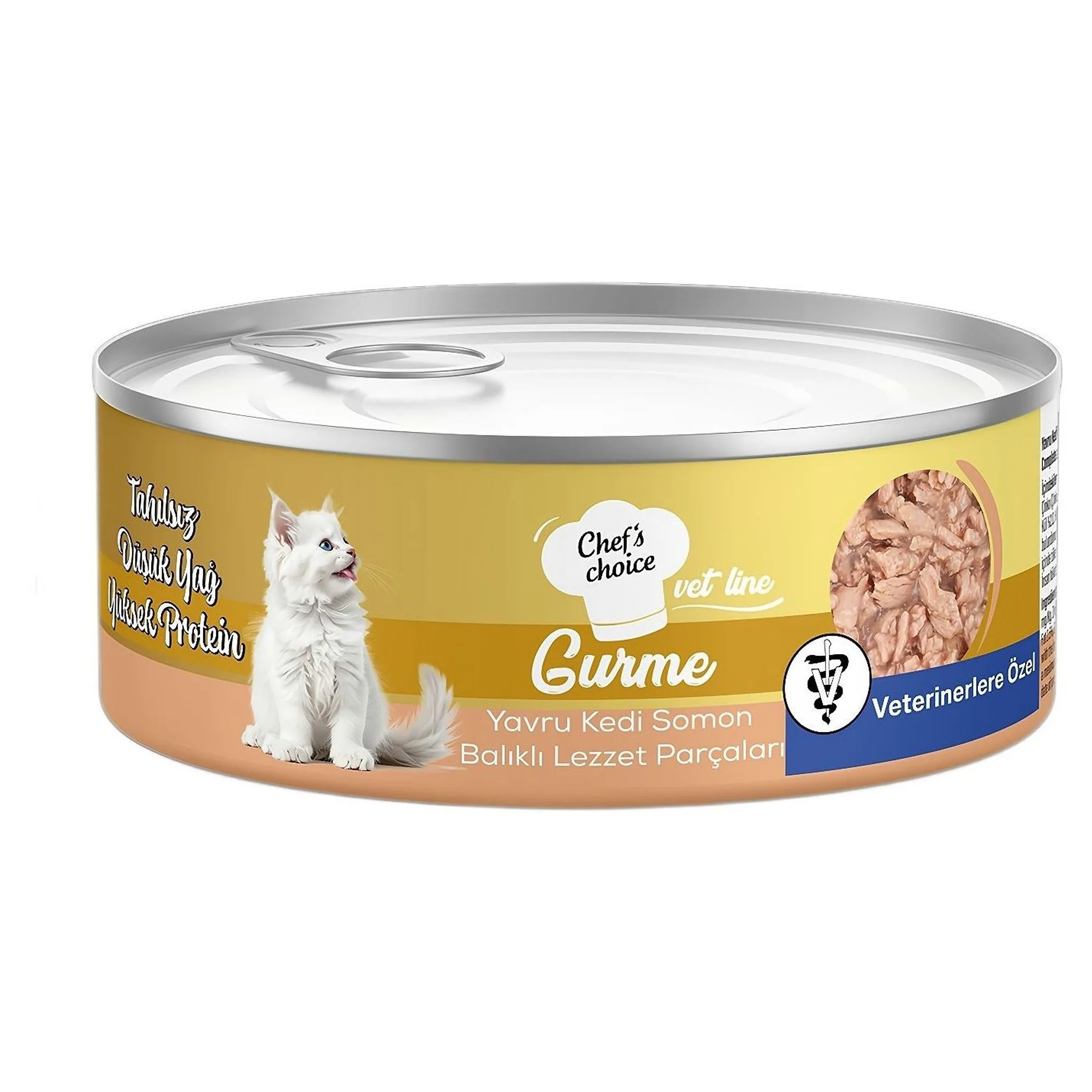 Chef's Choice Chef's Choice Vet Line Gurme Parça Somon Balıklı Yavru Kedi Konservesi 85G