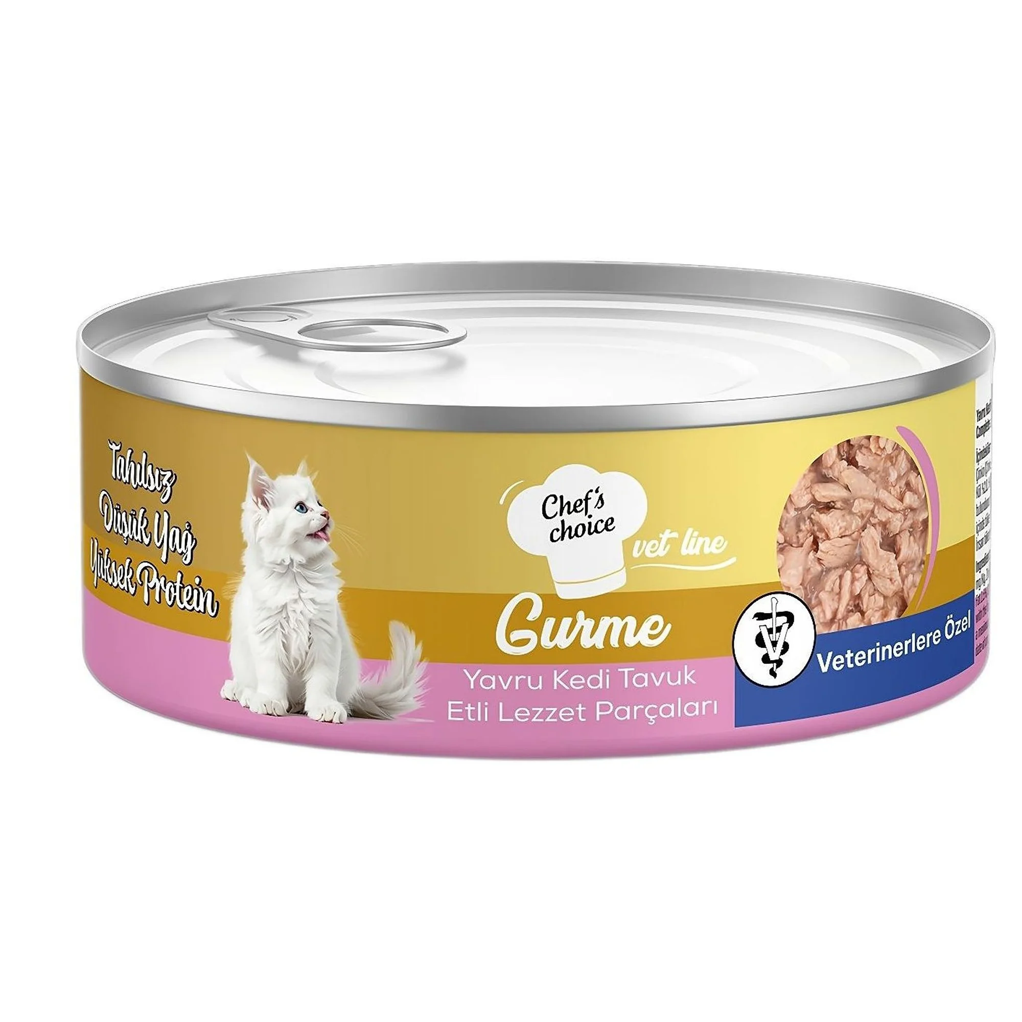 Chef's Choice Chef's Choice Vet Line Gurme Sos içinde Parça Tavuk Etli Yavru Kedi Konservesi 85G
