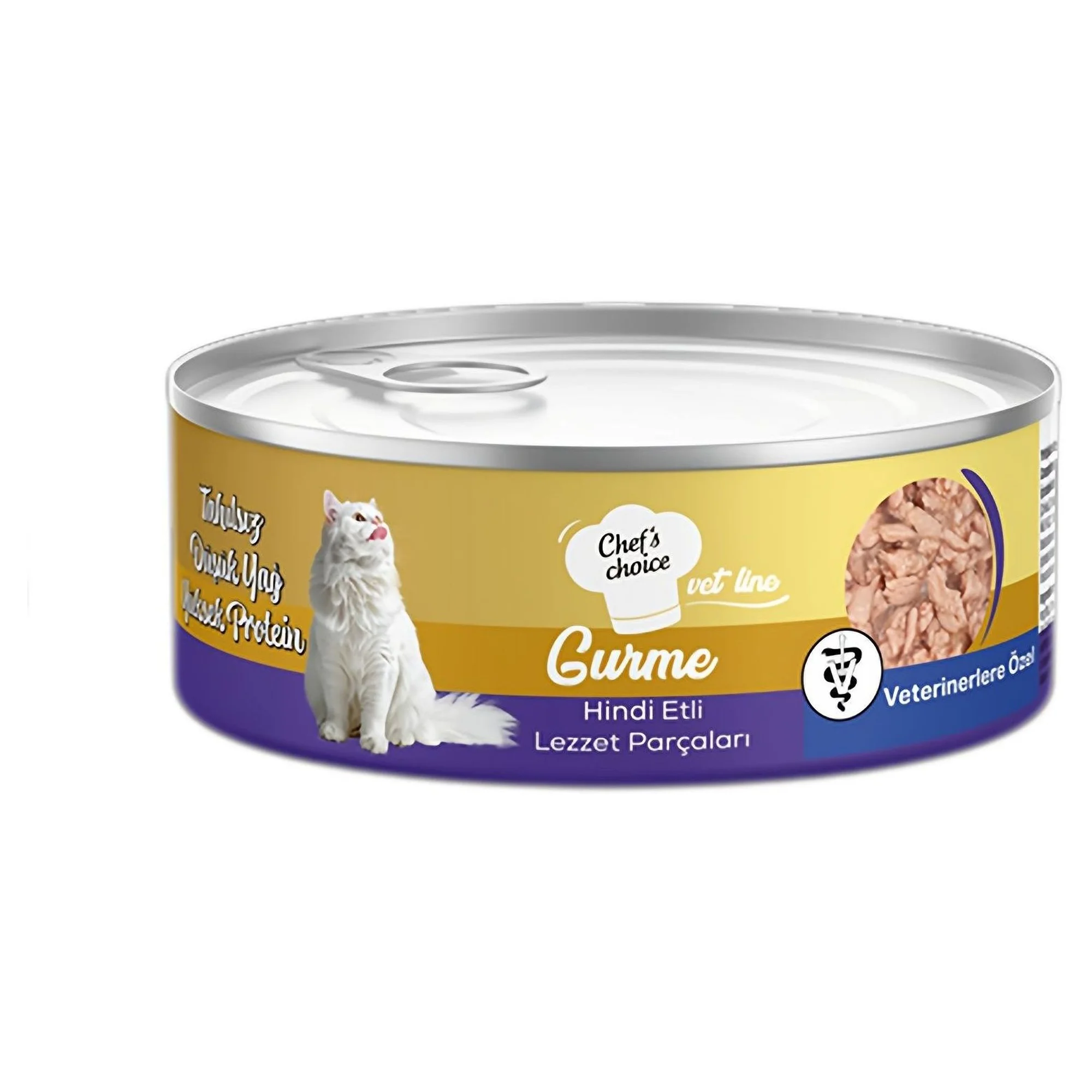Chef's Choice Vet Line Gurme Sos İçinde Parça Hindi Etli Yetişkin Kedi Konservesi 85G