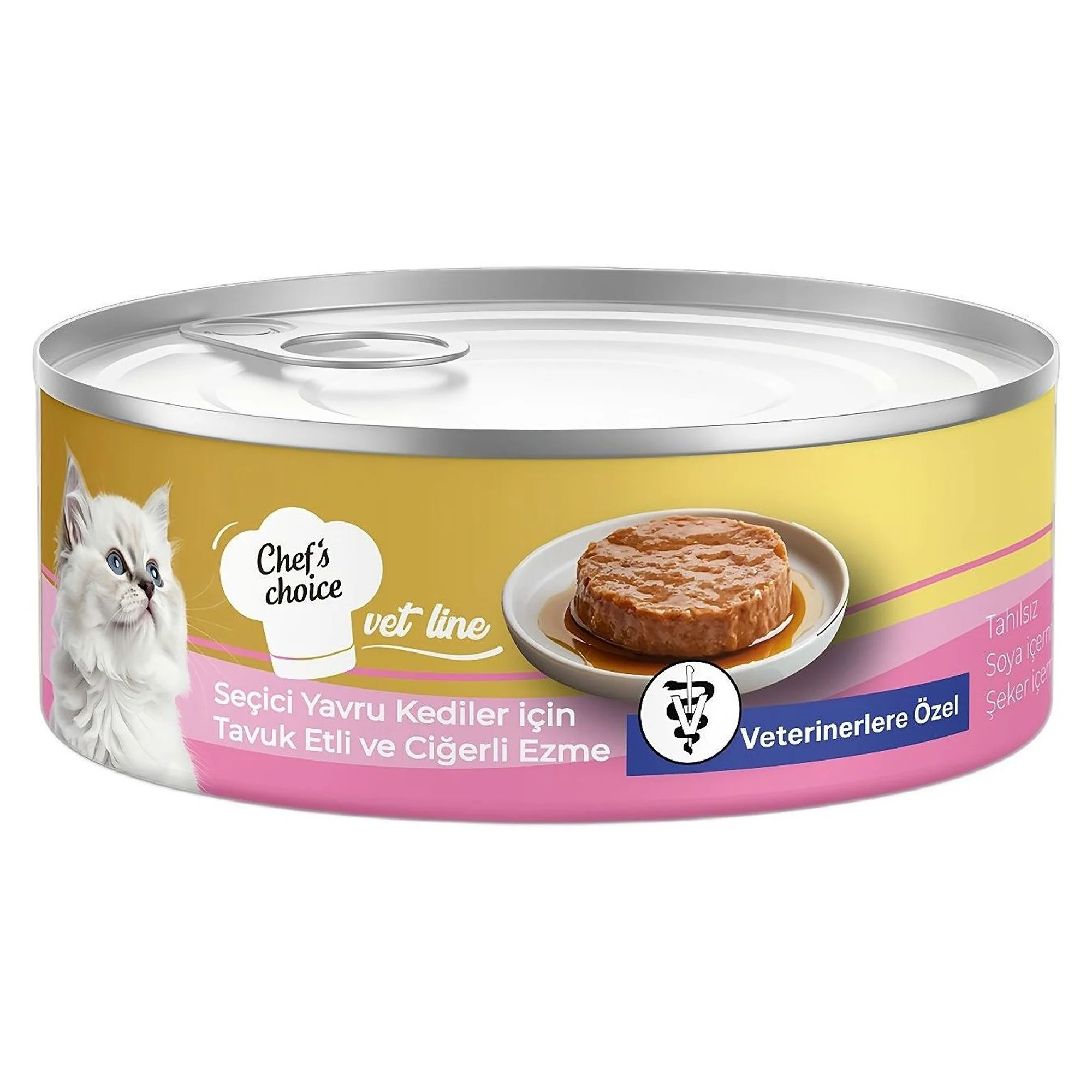 Chef's Choice VetLine Ezme Tavuk Etli ve Ciğerli Yavru Kedi Konservesi 80G