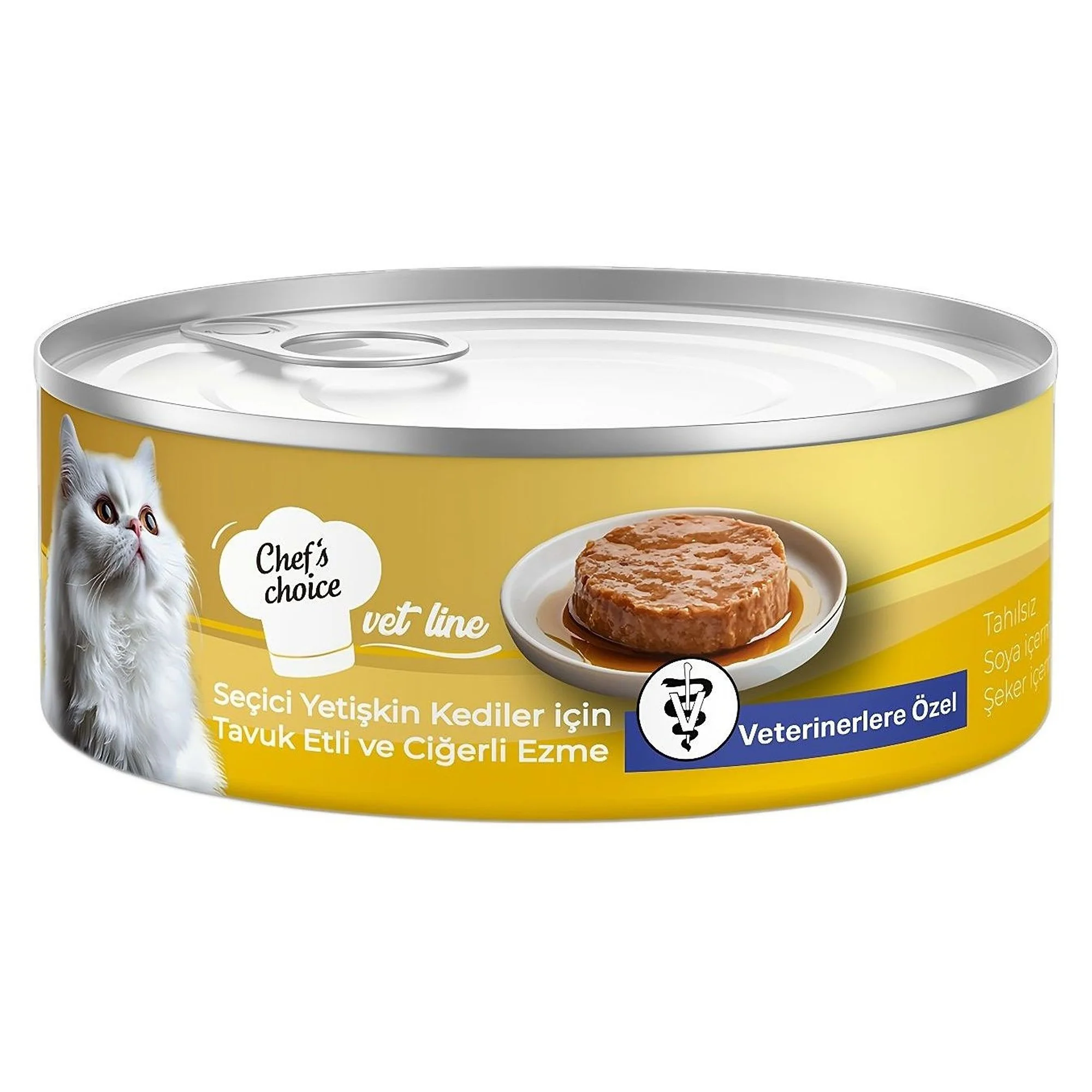 Chef's Choice VetLine Ezme Tavuk Etli ve Ciğerli Yetişkin Kedi Konservesi 80G