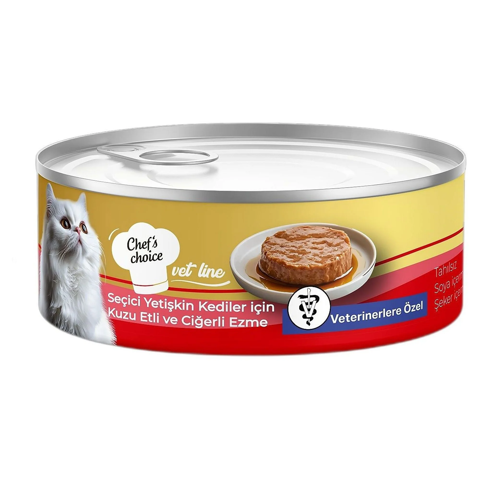 Chef's Choice VetLine Ezme Kuzu Etli ve Ciğerli Yetişkin Kedi Konservesi 80G