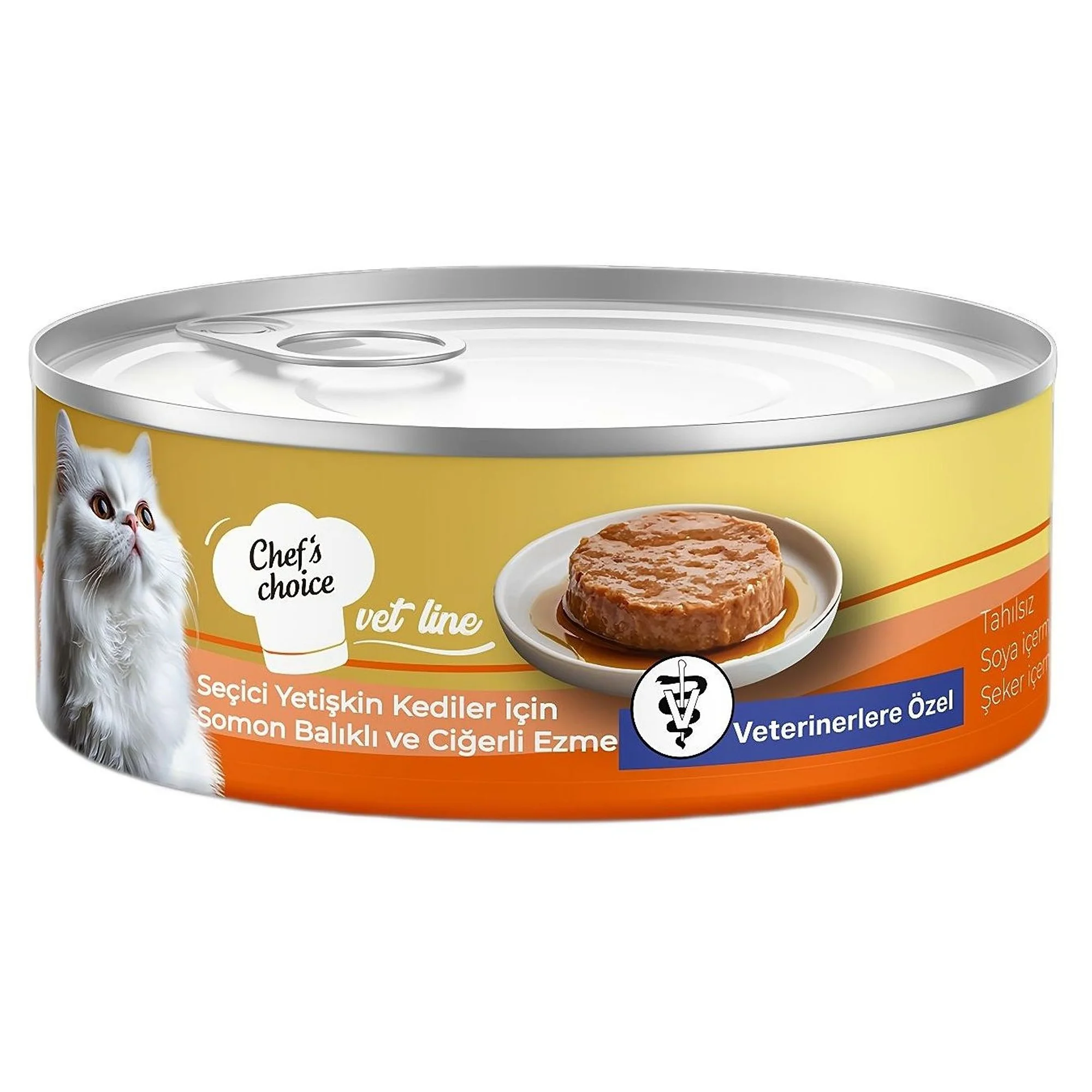 Chef's Choice Chef's Choice VetLine Ezme Somon Balıklı ve Ciğerli Yetişkin Kedi Konservesi 80G