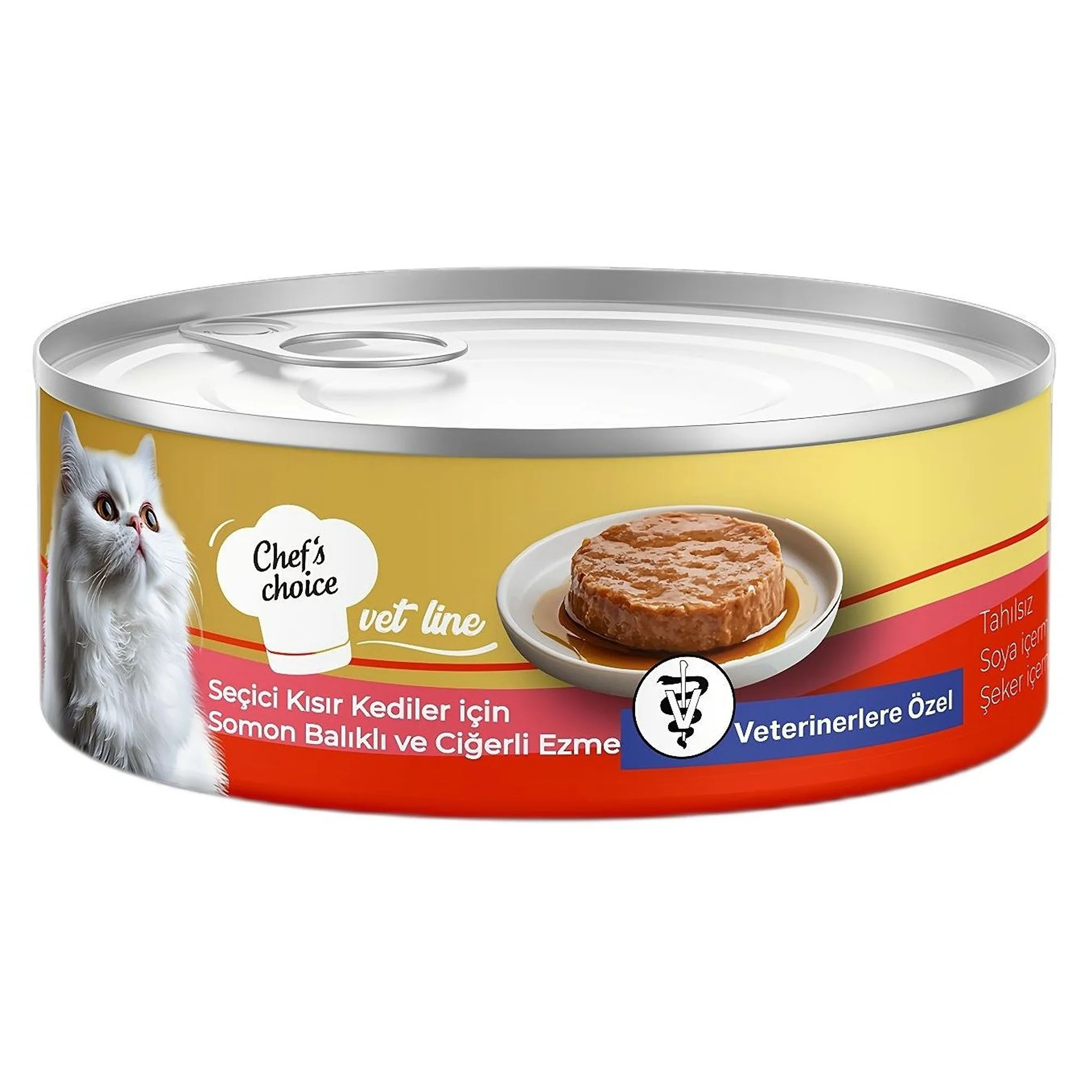 Chef's Choice Chef's Choice VetLine Ezme Somon Balıklı ve Ciğerli Kısırlaştırılmış Yetişkin Kedi Maması 80G
