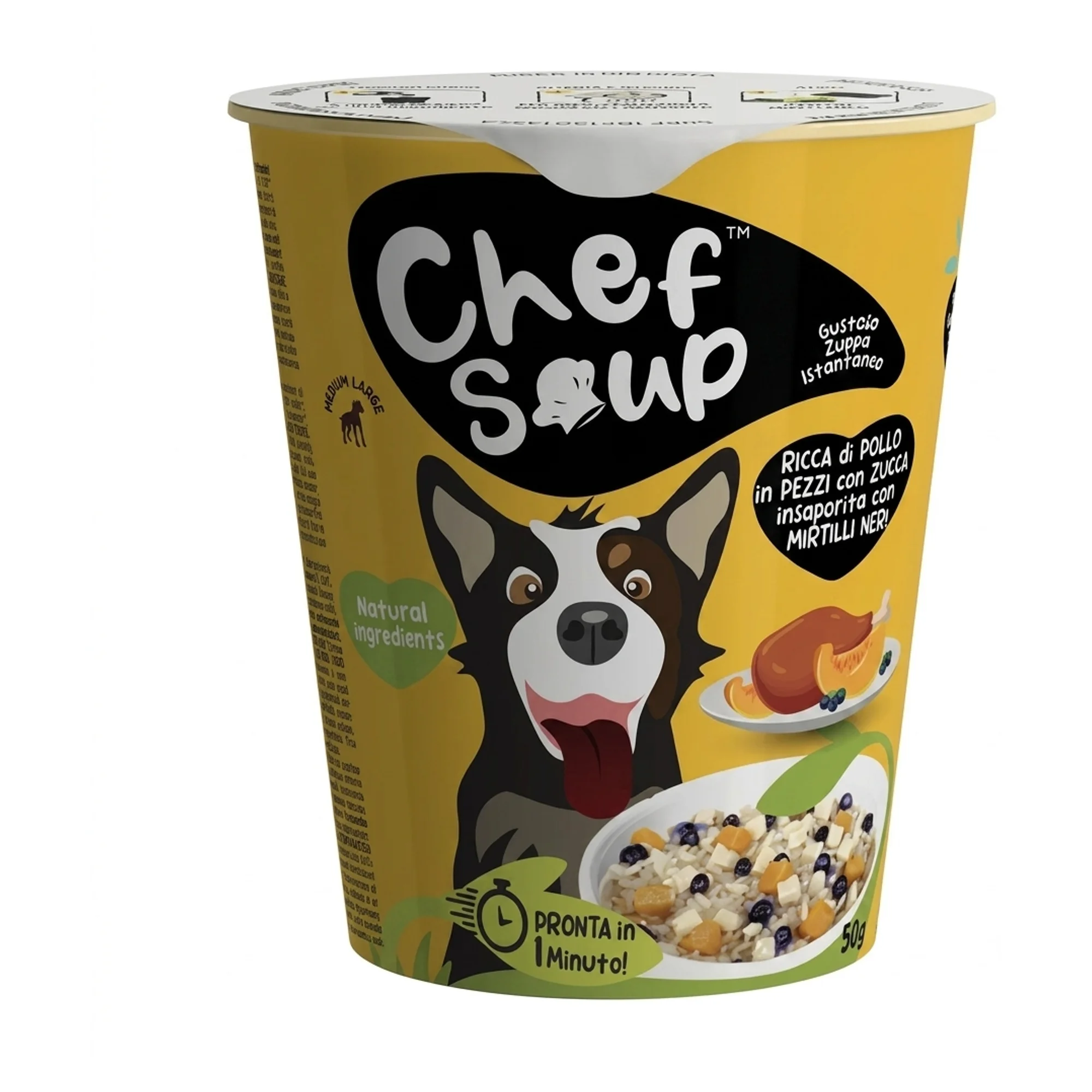 Chef Soup Tavuklu, Yaban Mersinli ve Bal Kabaklı Orta ve Büyük Irk Köpekler İçin Hazır Çorba 50 G