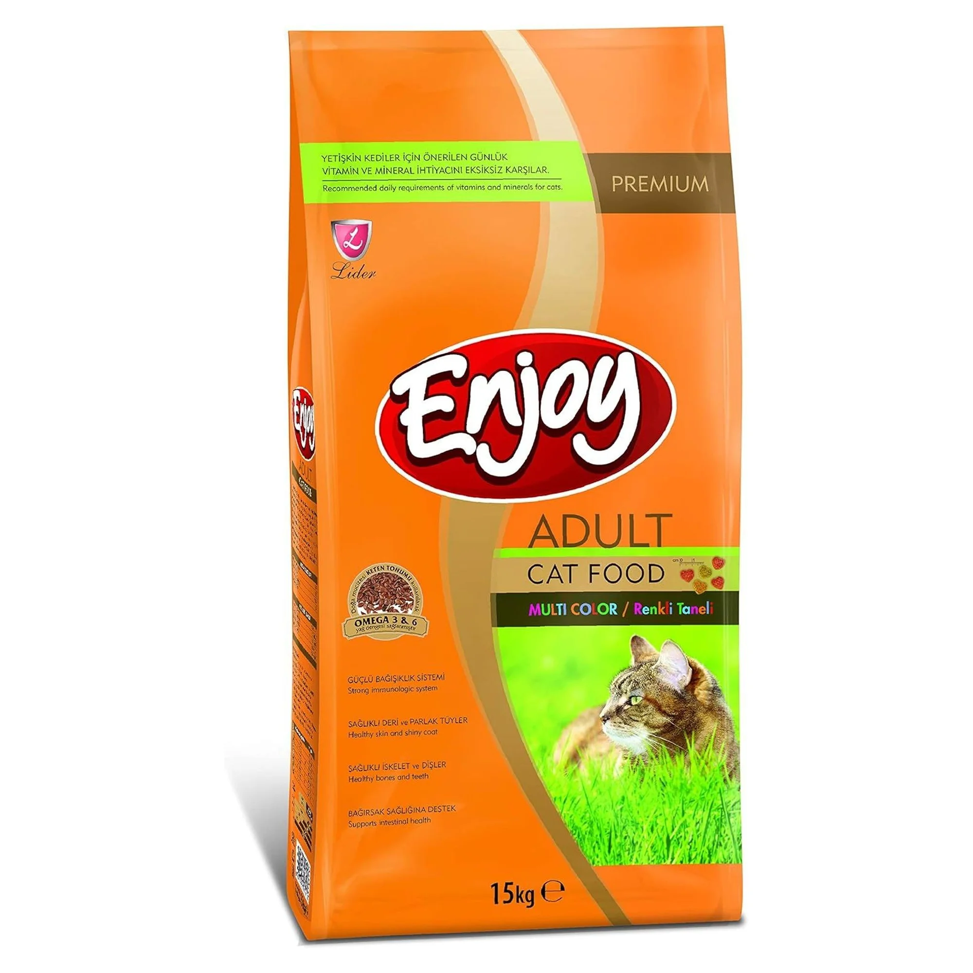 Enjoy Premium Multicolor Tavuklu Yetişkin Kedi Maması 15 KG
