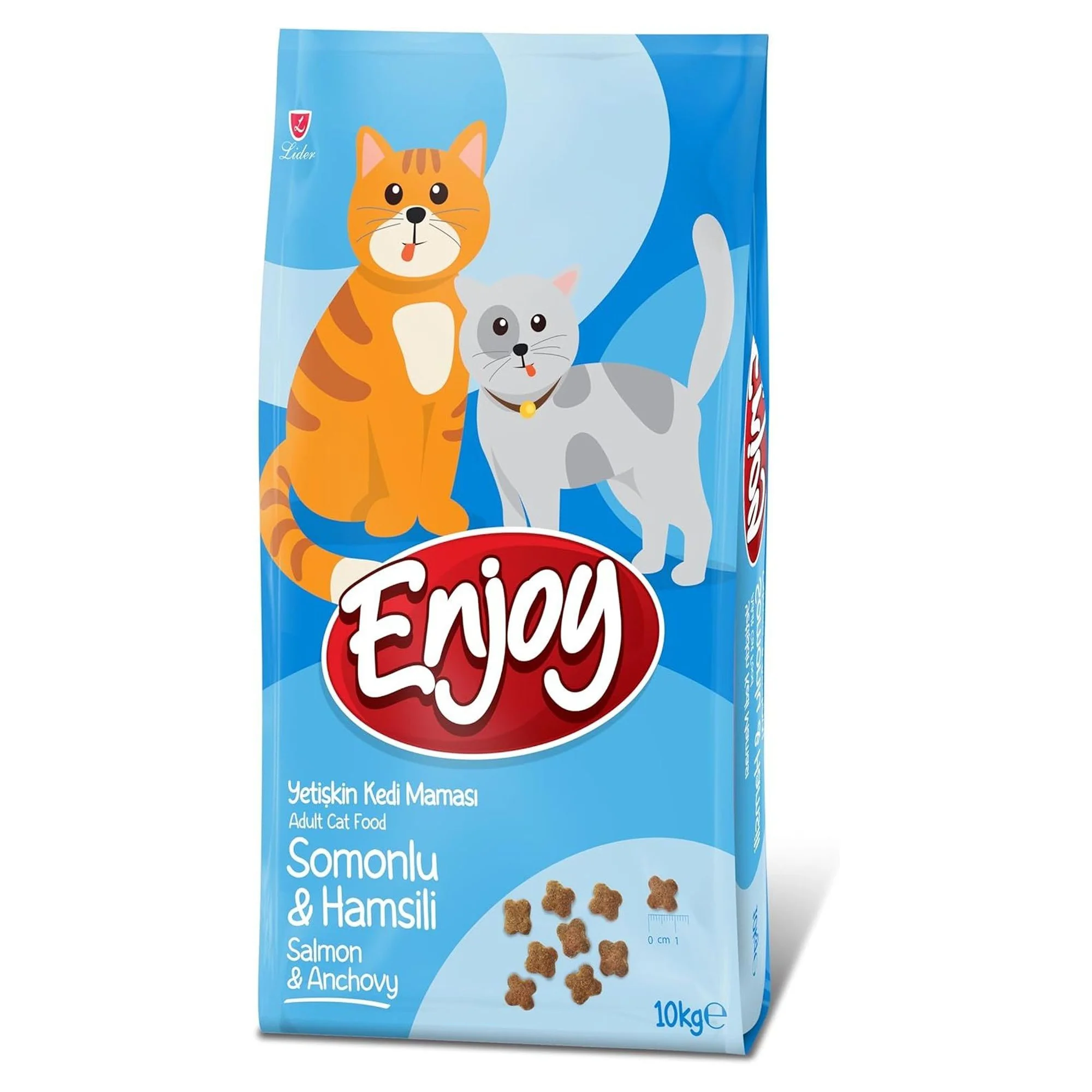 Enjoy Somonlu ve Hamsili Yetişkin Kedi Maması 10 KG