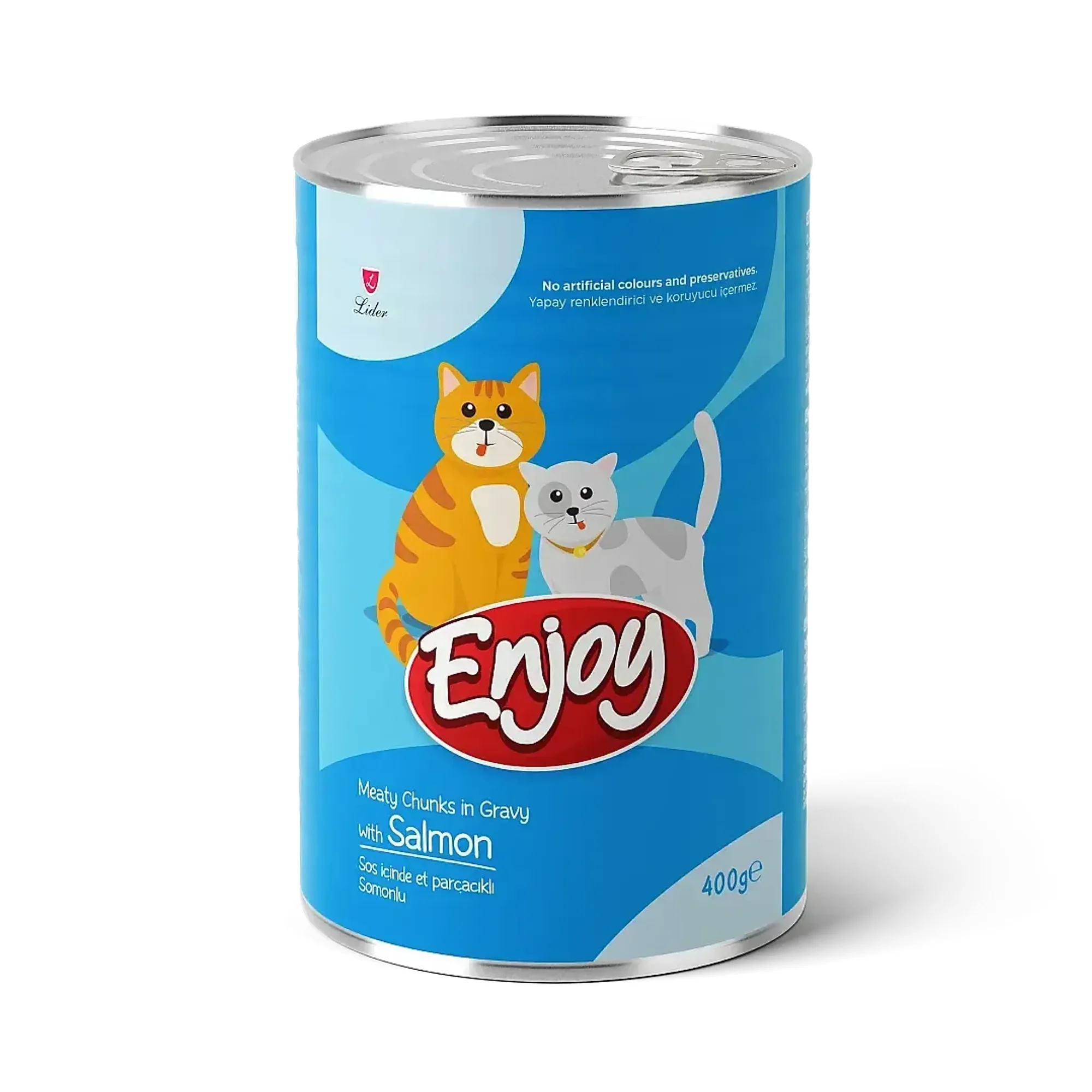 Enjoy Sos İçinde Et Parçacıklı Somonlu Yetişkin Kedi Yaş Mama 400 G