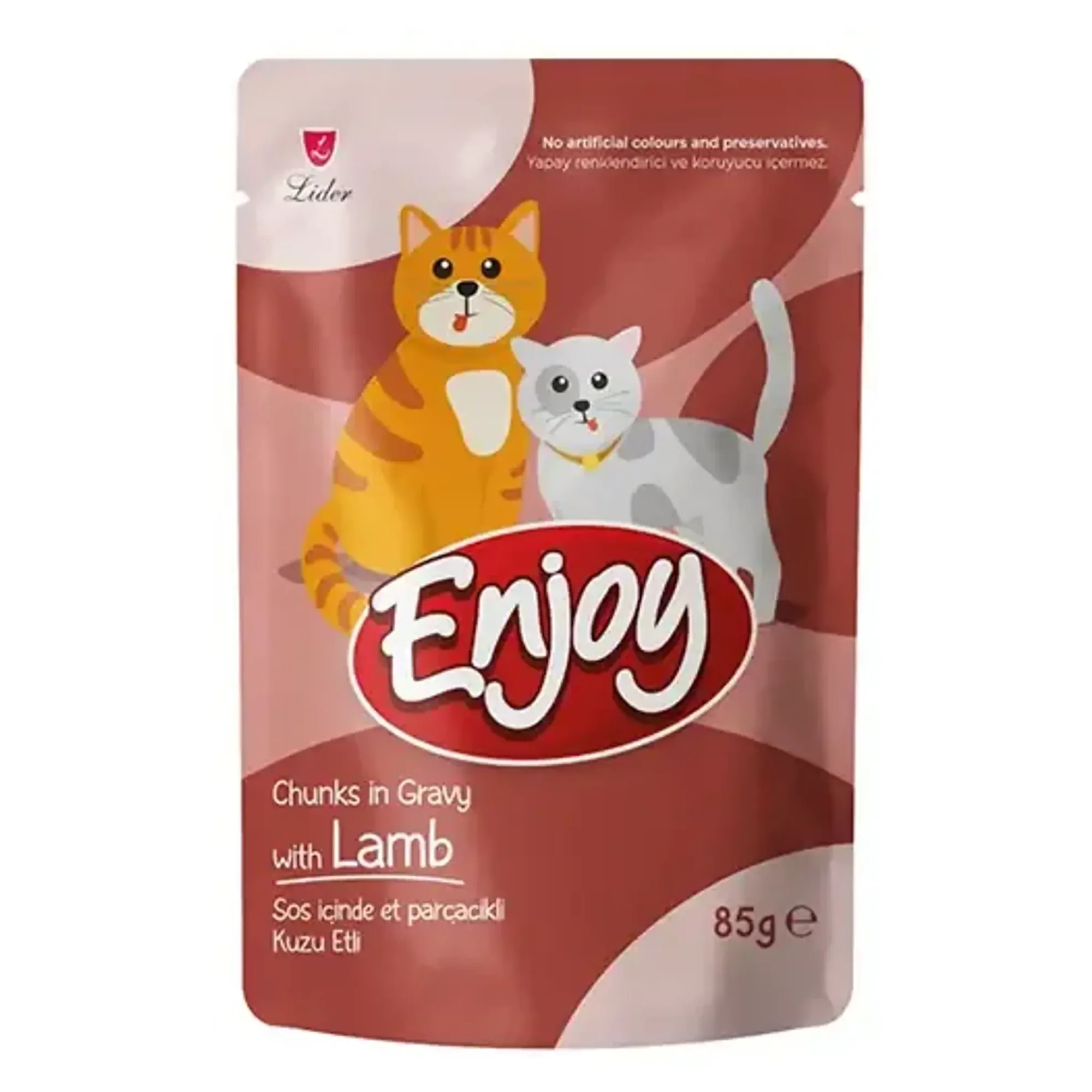 Enjoy Pouch Kuzu Etli Yetişkin Kedi Yaş Mama 85 G
