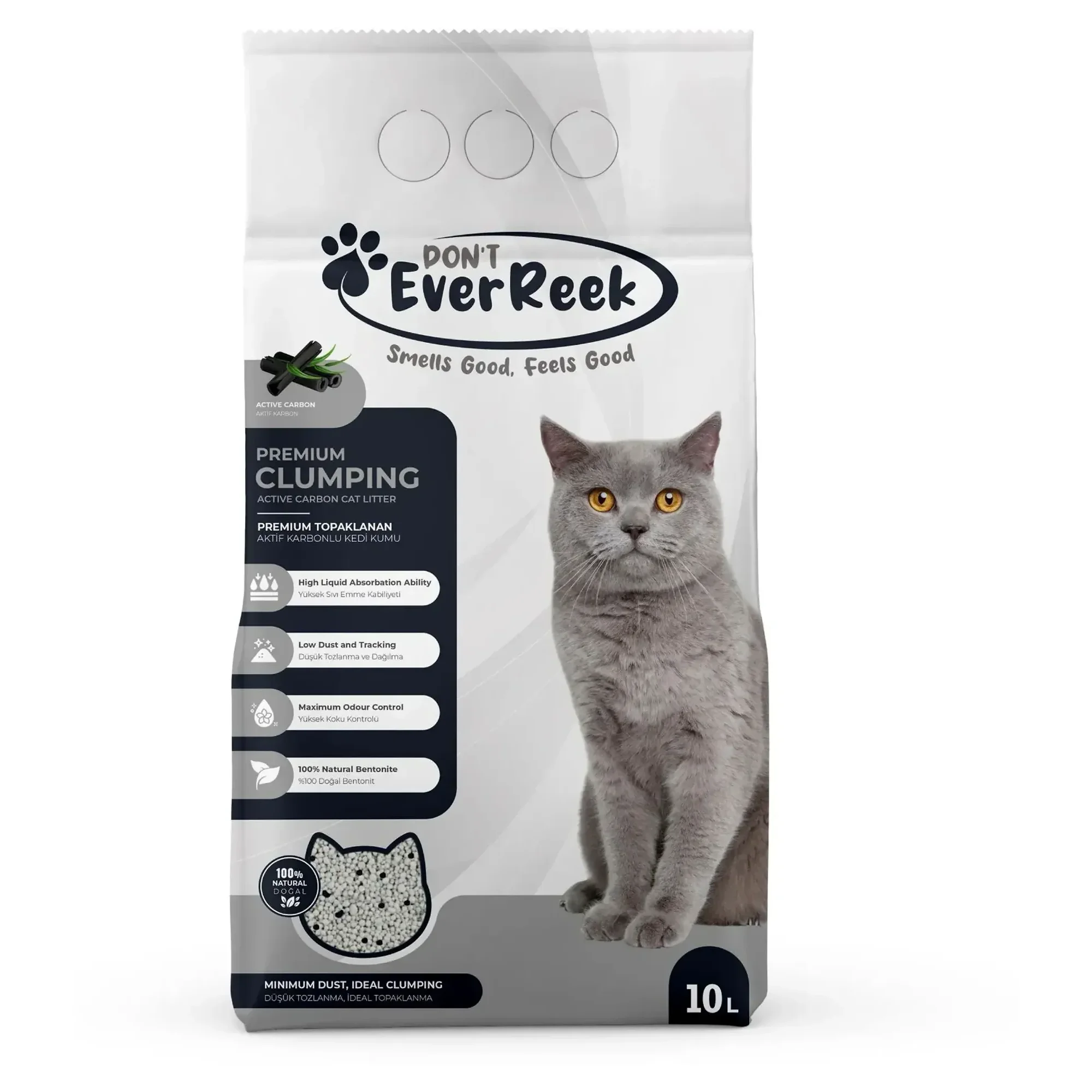 Ever Reek Ever Reek Premium Aktif Karbonlu Kedi Kumu 10L