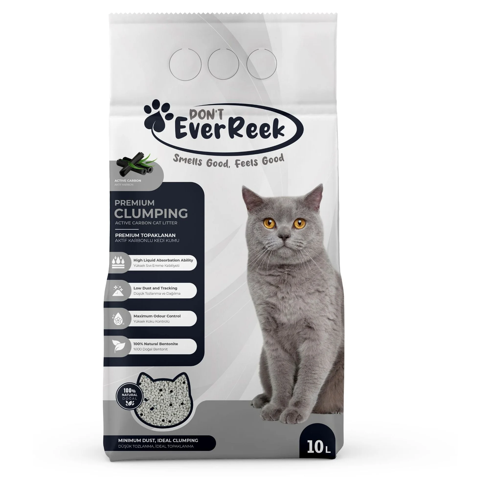 Ever Reek Ever Reek Premium Aktif Karbonlu Kedi Kumu 10L