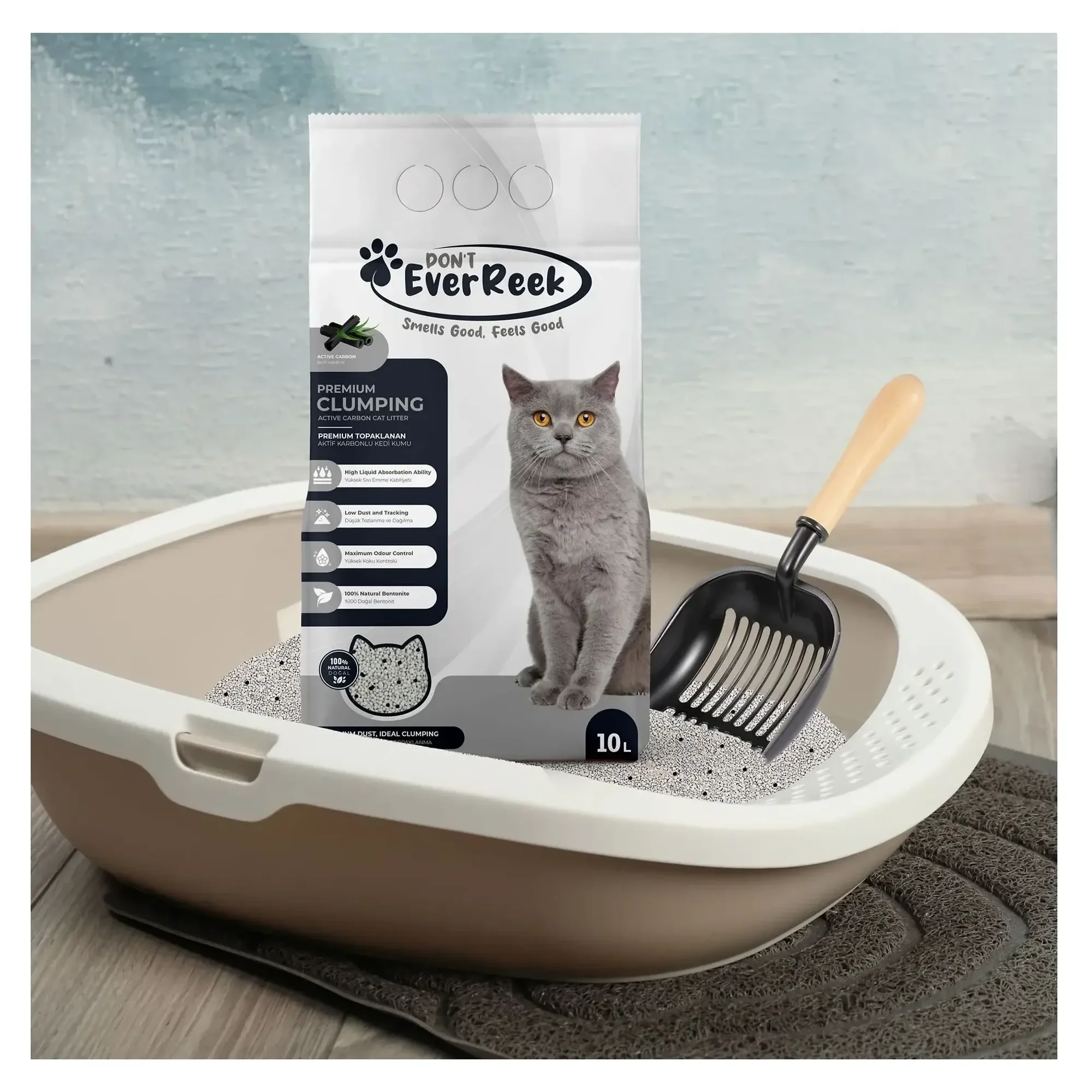 Ever Reek Ever Reek Premium Aktif Karbonlu Kedi Kumu 10L — Kum ve Tuvalet Ürünleri, 8.3 kg — Görsel 3