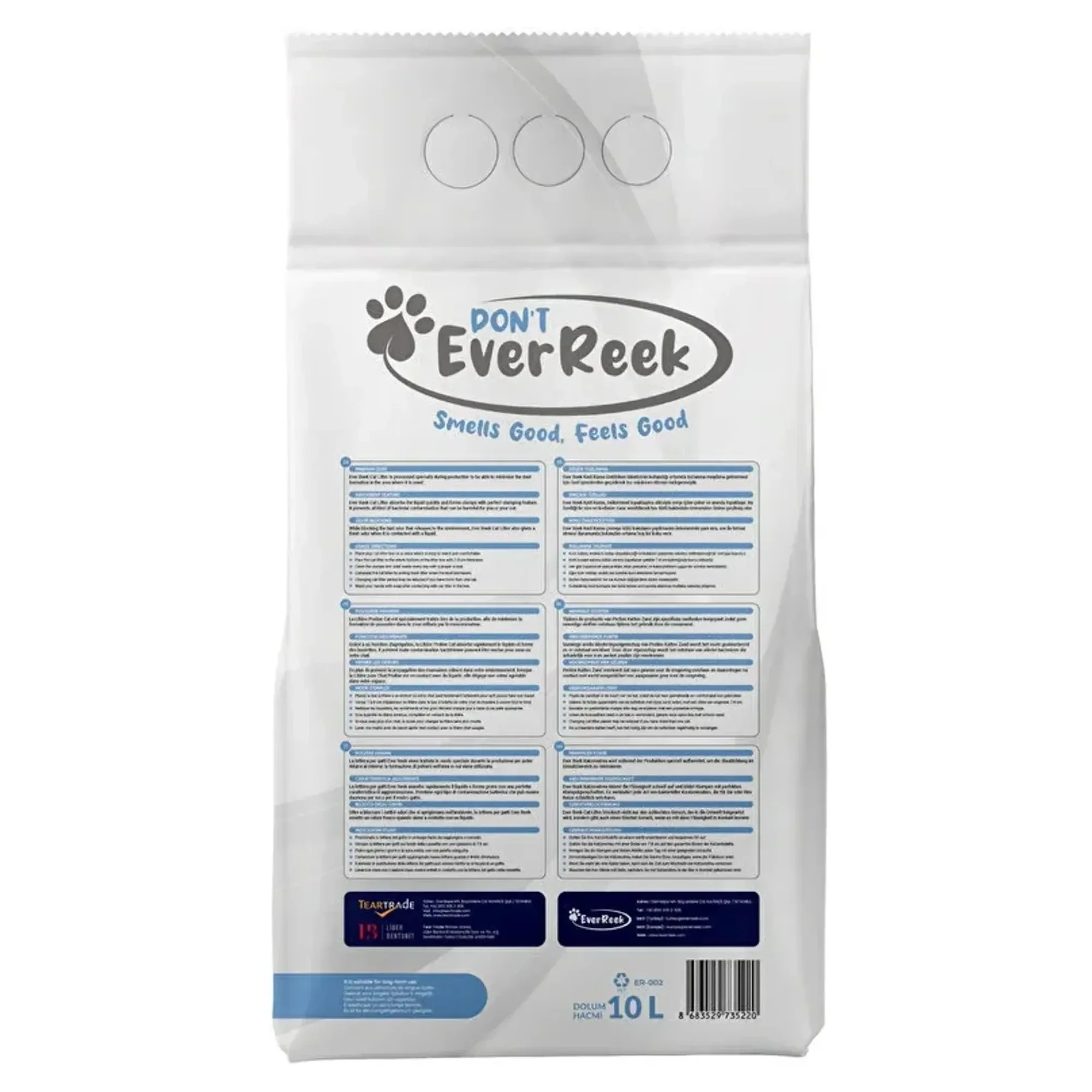 Ever Reek Ever Reek Premium Marsilya Sabunu Kokulu Kedi Kumu 10L — Kum ve Tuvalet Ürünleri, 8.3 kg — Görsel 3