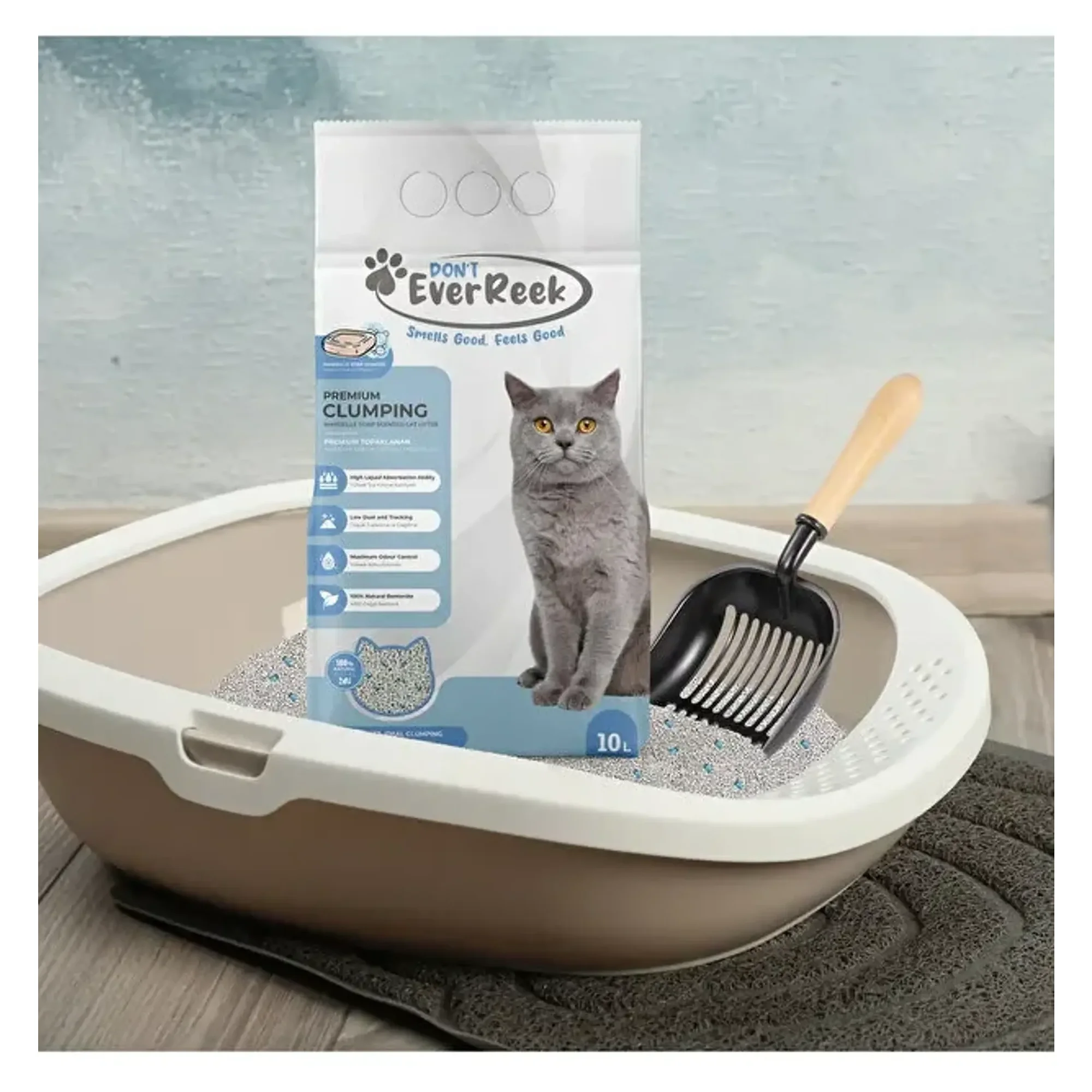 Ever Reek Ever Reek Premium Marsilya Sabunu Kokulu Kedi Kumu 10L — Kum ve Tuvalet Ürünleri, 8.3 kg — Görsel 4