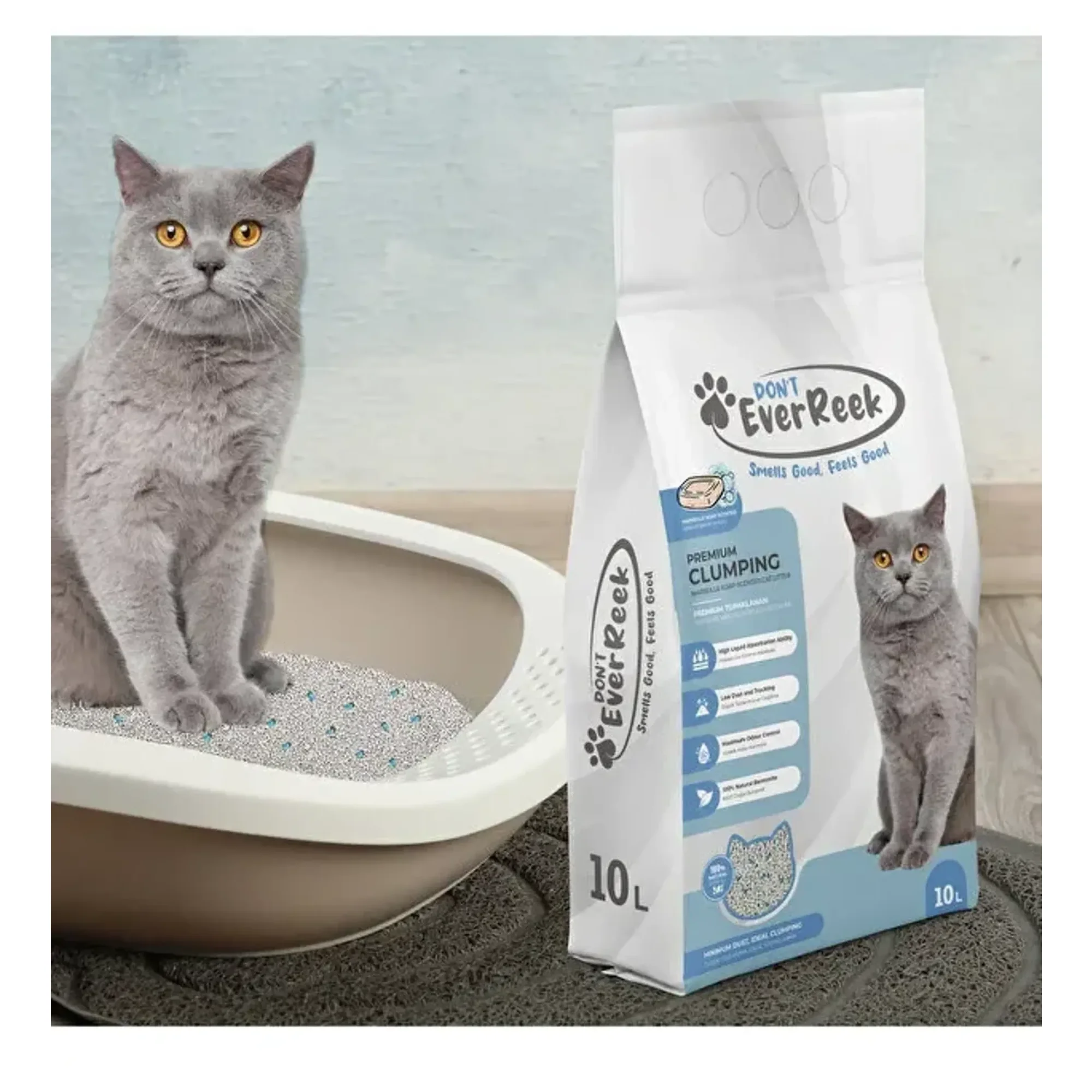Ever Reek Ever Reek Premium Marsilya Sabunu Kokulu Kedi Kumu 10L — Kum ve Tuvalet Ürünleri, 8.3 kg — Görsel 5