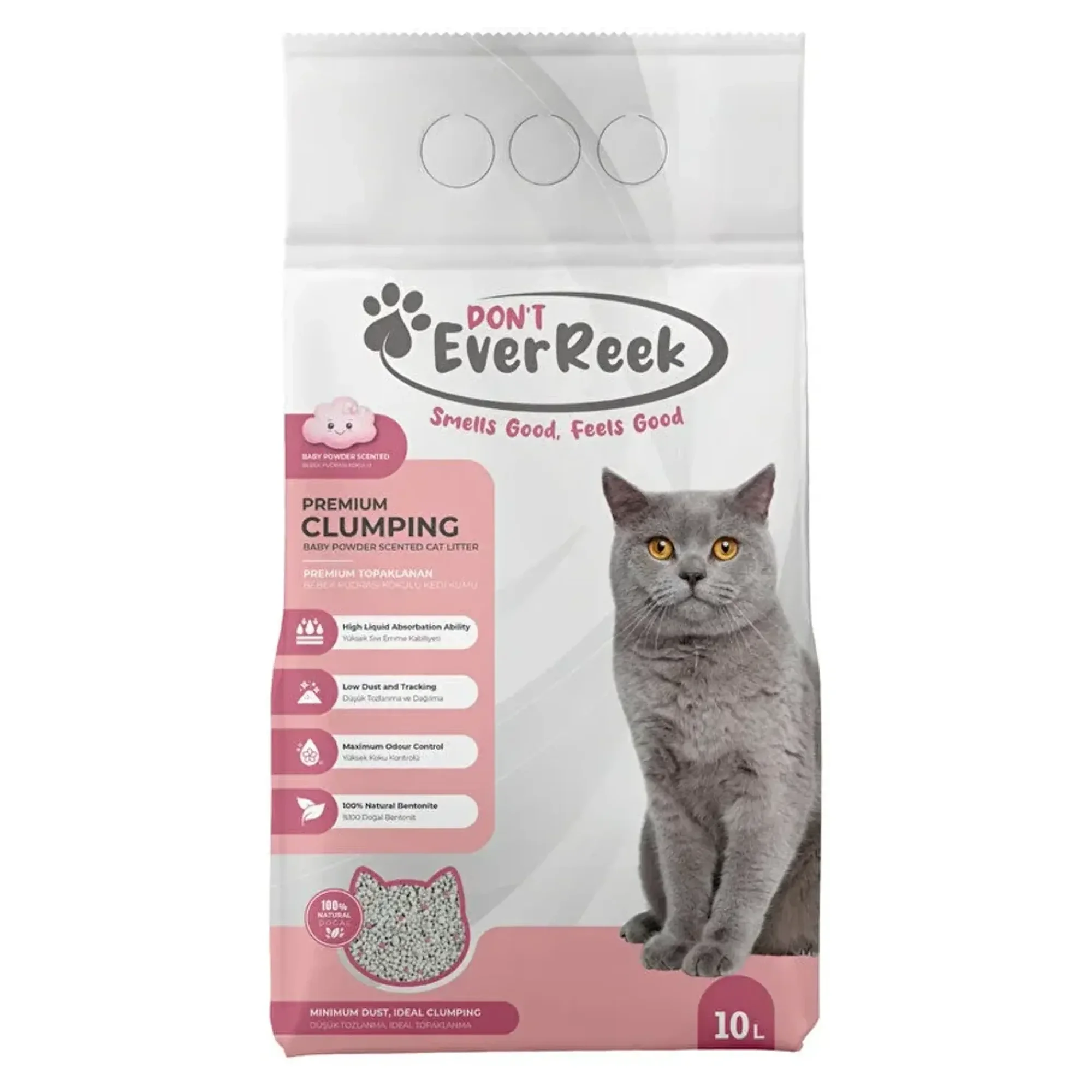 Ever Reek Premium Bebek Pudrası Kokulu Kedi Kumu 10L