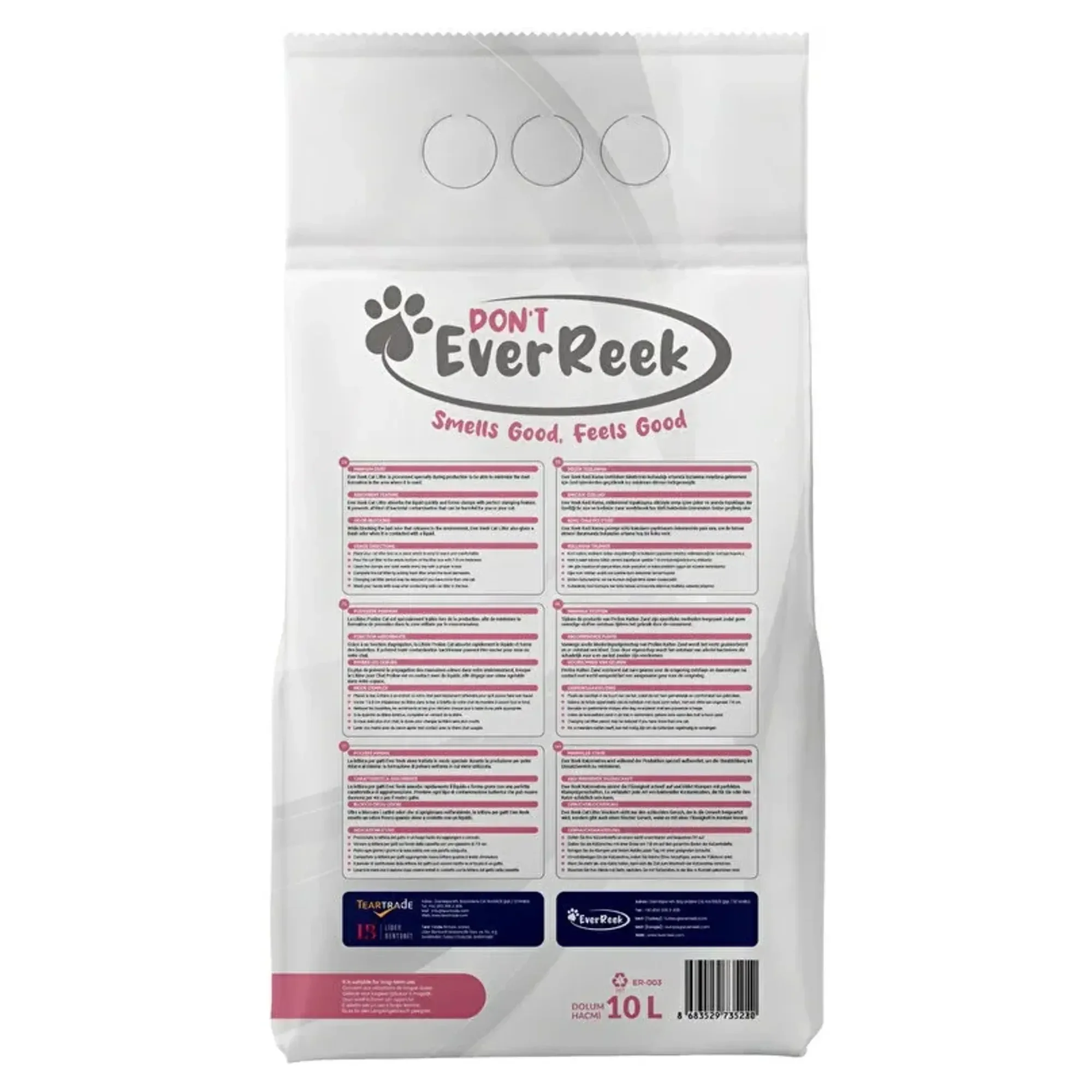 Ever Reek Ever Reek Premium Bebek Pudrası Kokulu Kedi Kumu 10L — Kum ve Tuvalet Ürünleri, 8.3 kg — Görsel 3