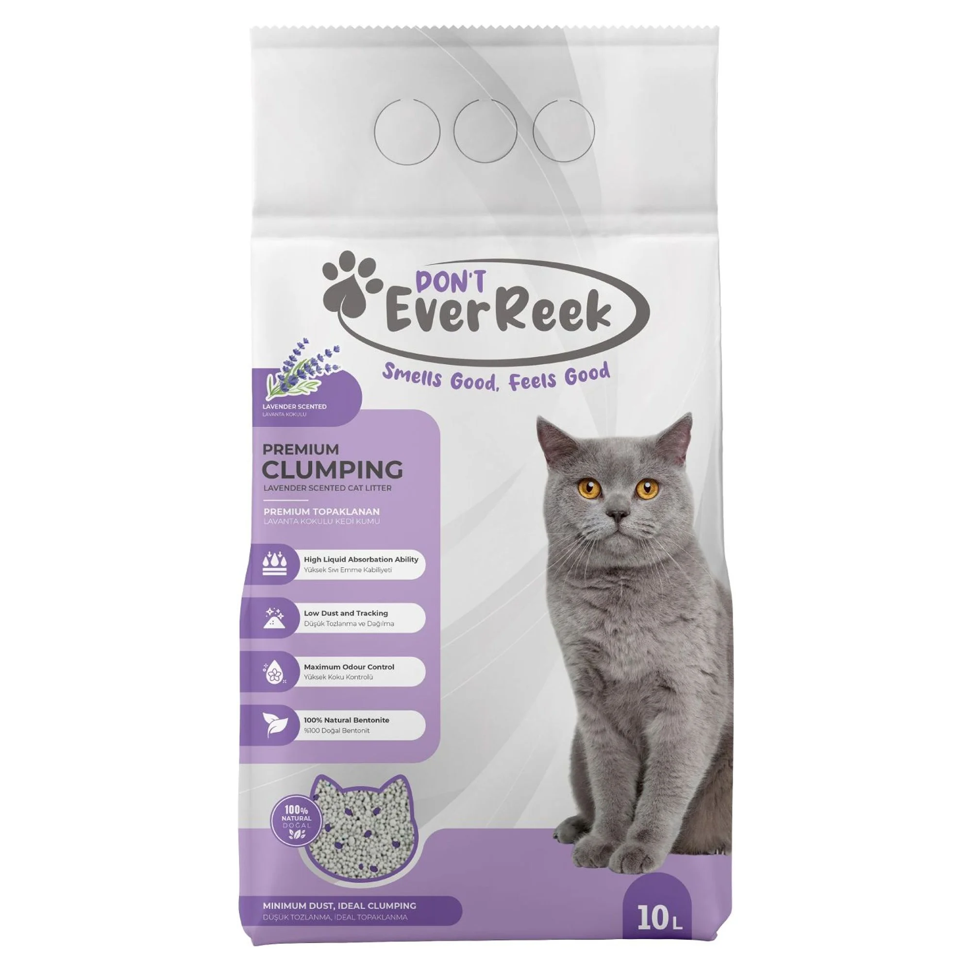 Ever Reek Premium Lavanta Kokulu Kedi Kumu 10L