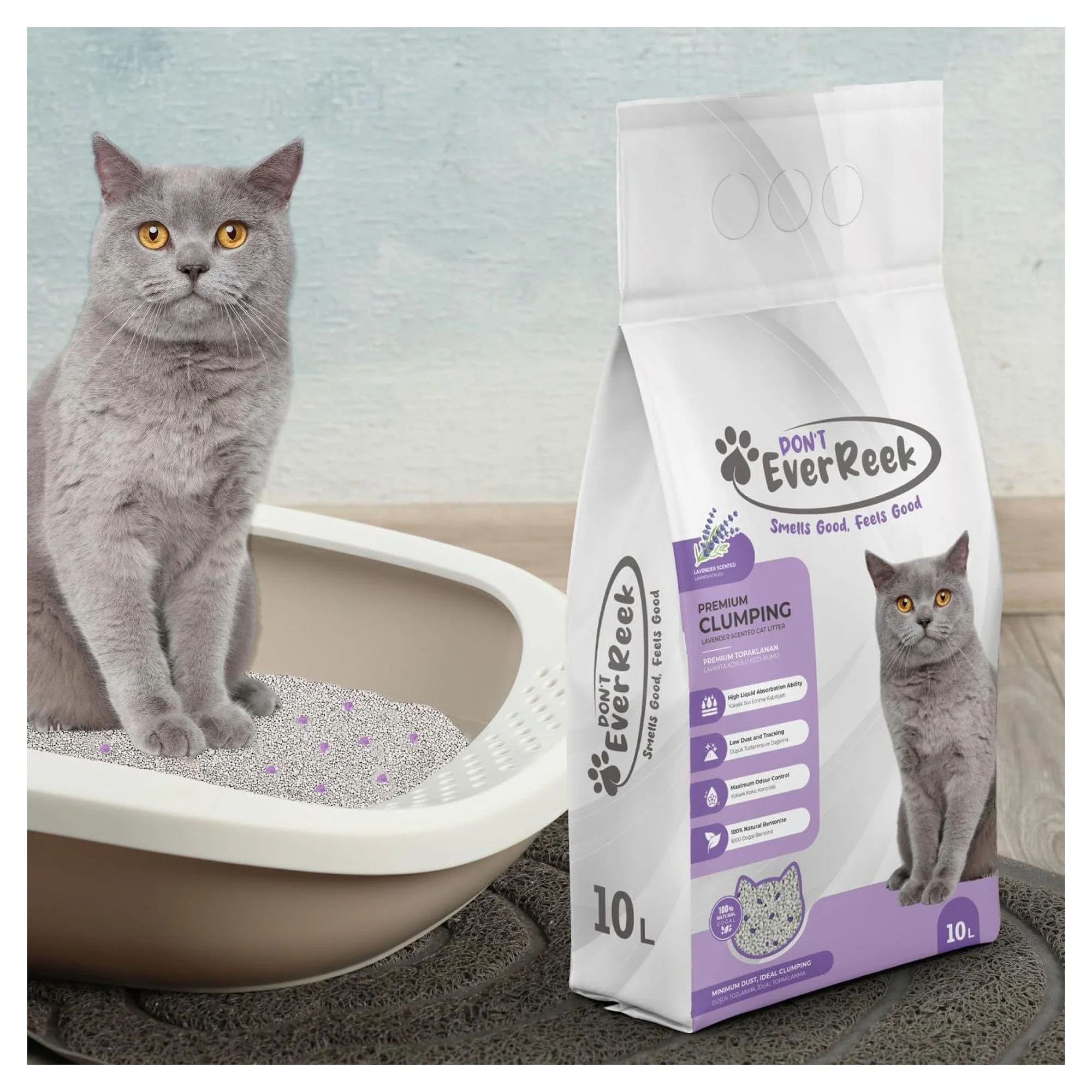 Ever Reek Premium Lavanta Kokulu Kedi Kumu 10L — Kum ve Tuvalet Ürünleri, 8.3 kg — Görsel 5