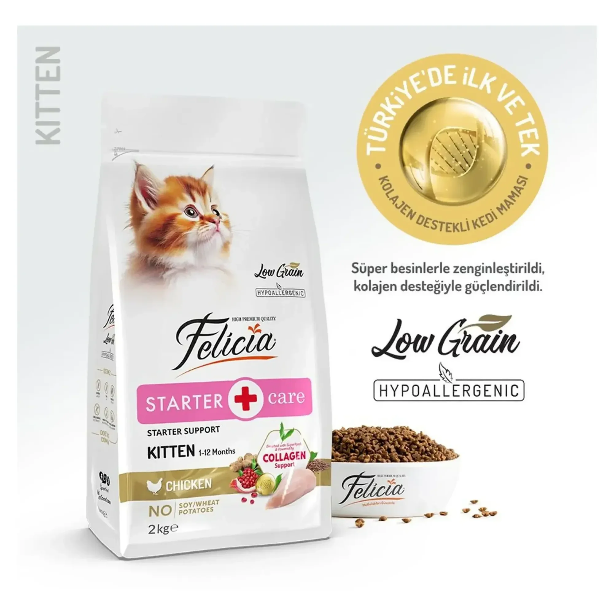 Felicia Felicia Tavuklu Az Tahıllı Yavru Kedi Maması 2 KG