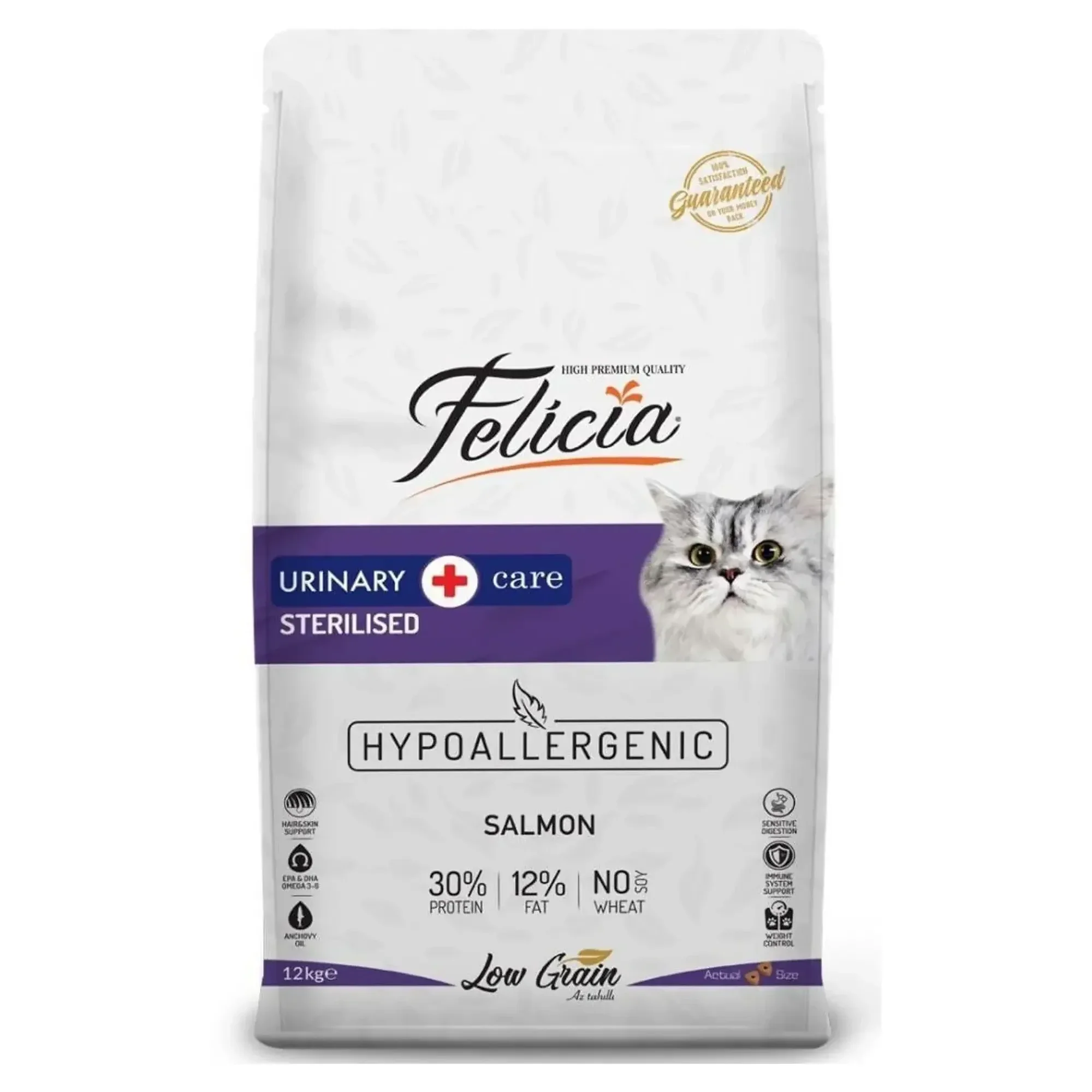 Felicia Felicia Kolajenli ve Somonlu Az Tahıllı Kısırlaştırılmış Yetişkin Kedi Maması 12 KG