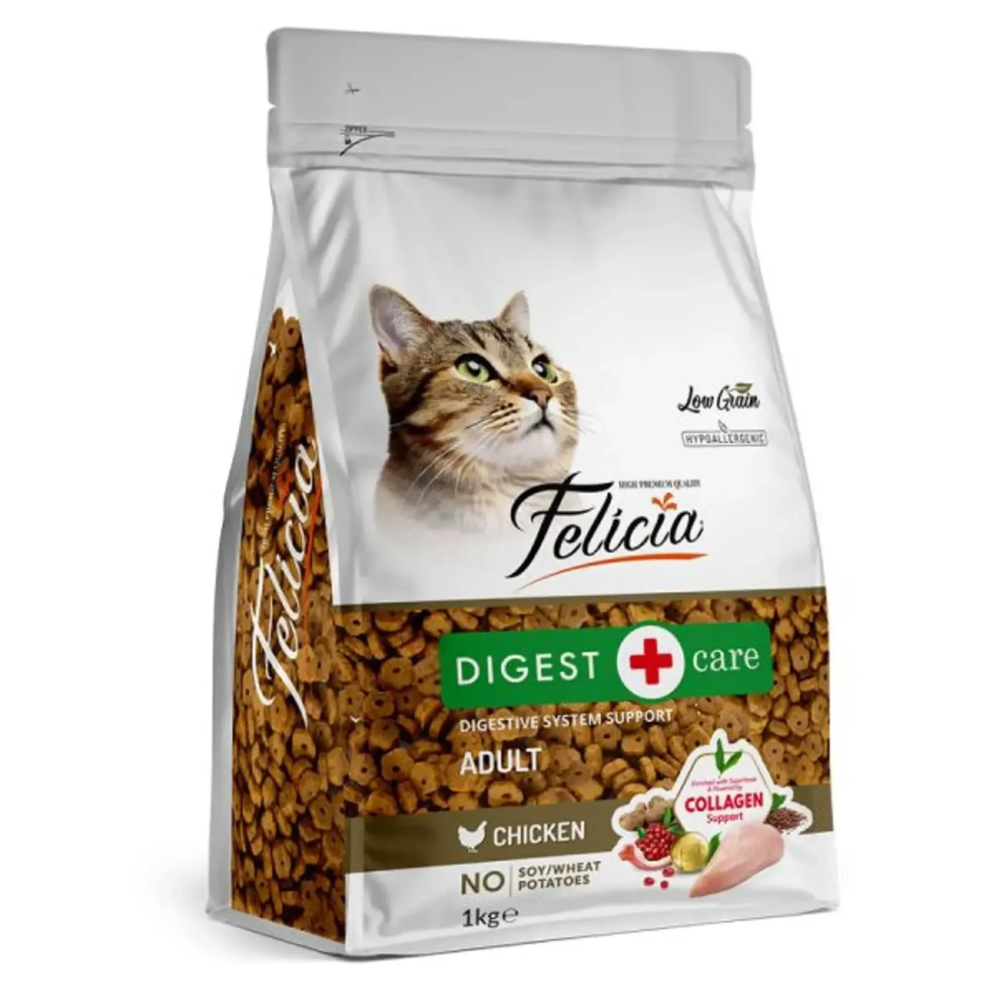 Felicia Felicia Digest Care Az Tahıllı Tavuklu Yetişkin Kedi Maması 1 KG — Hassas Sindirim — Görsel 2