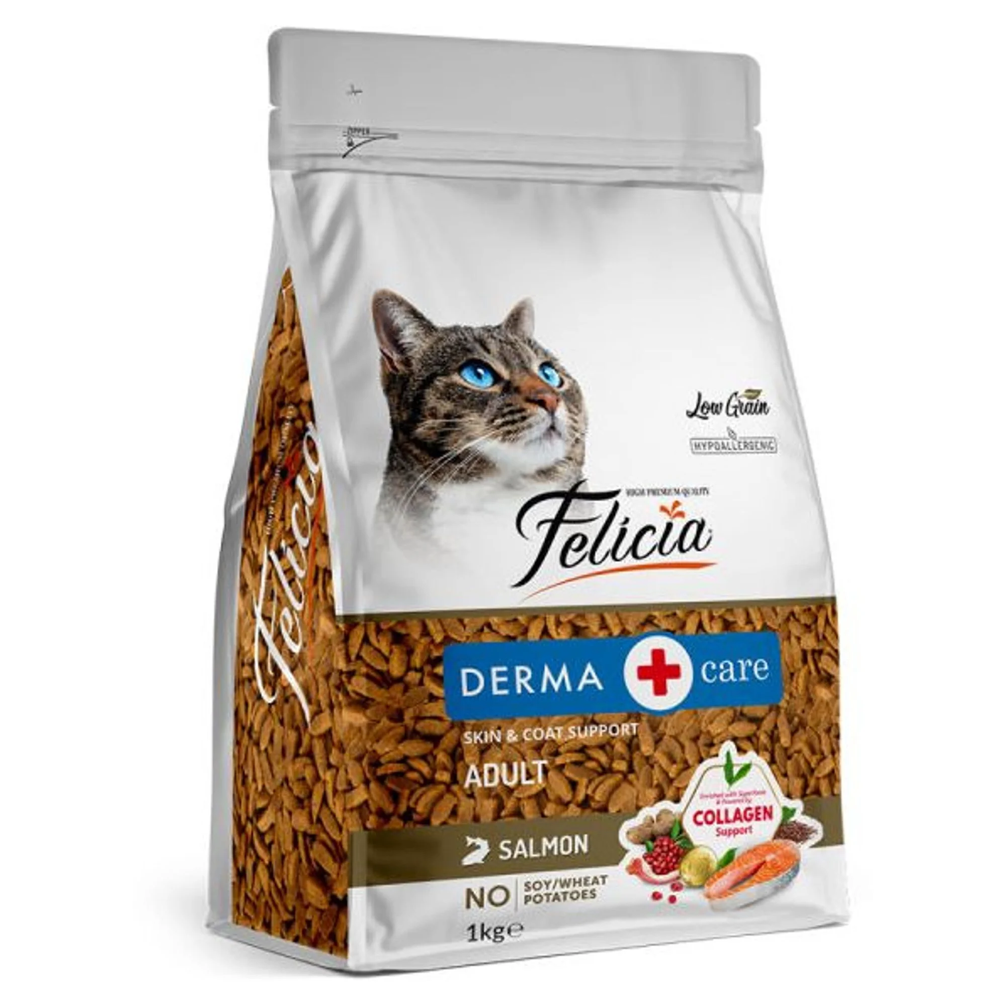 Felicia Felicia Derma Care Az Tahıllı Somonlu Yetişkin Kedi Maması 1 KG — Normal — Görsel 2