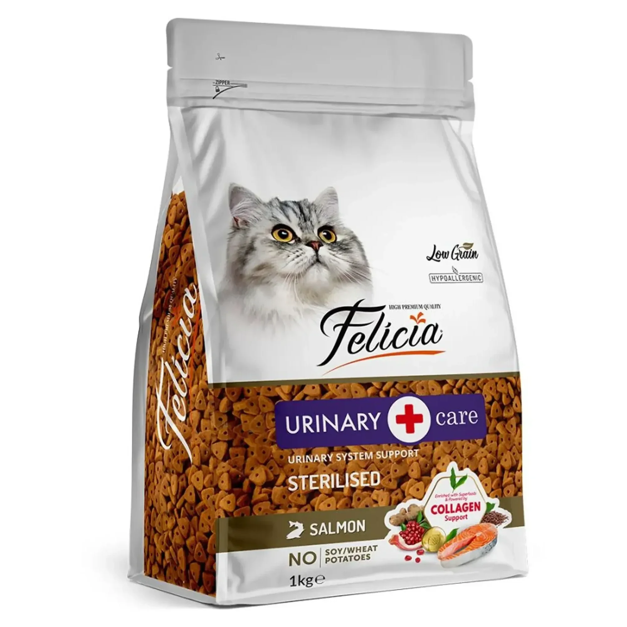 Felicia Felicia Urinary Care Az Tahıllı Somonlu Kısırlaştırılmış Yetişkin Kedi Maması 12x1 KG