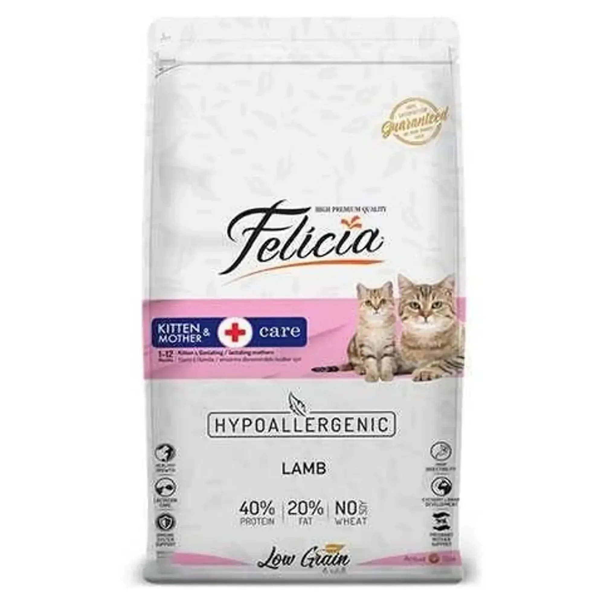 Felicia Felicia Kitten&Mother Care Az Tahıllı Kuzu Etli Yavru ve Anne Kedi Maması 2 KG